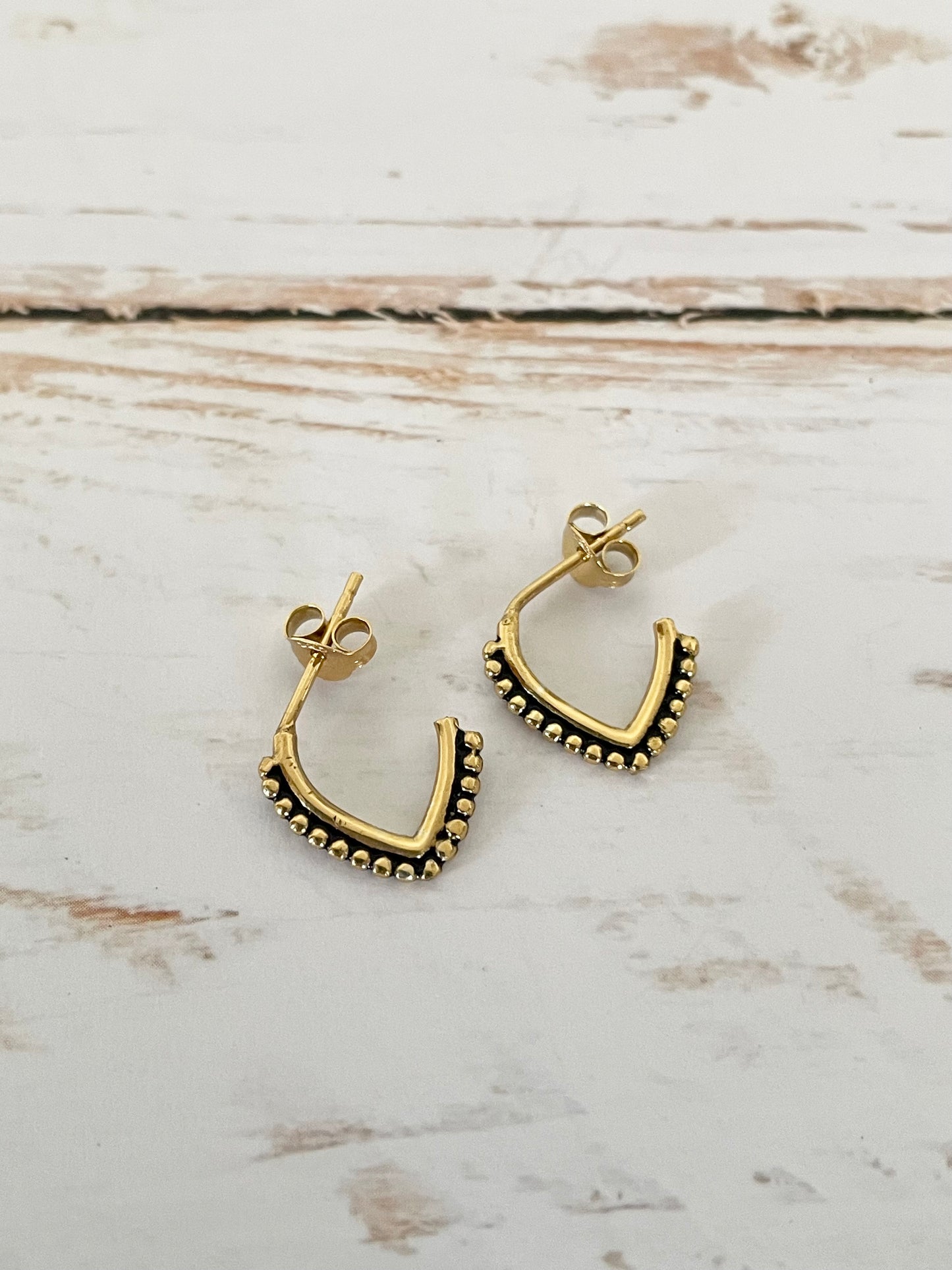 18K Gold Electroplated Studded Posts