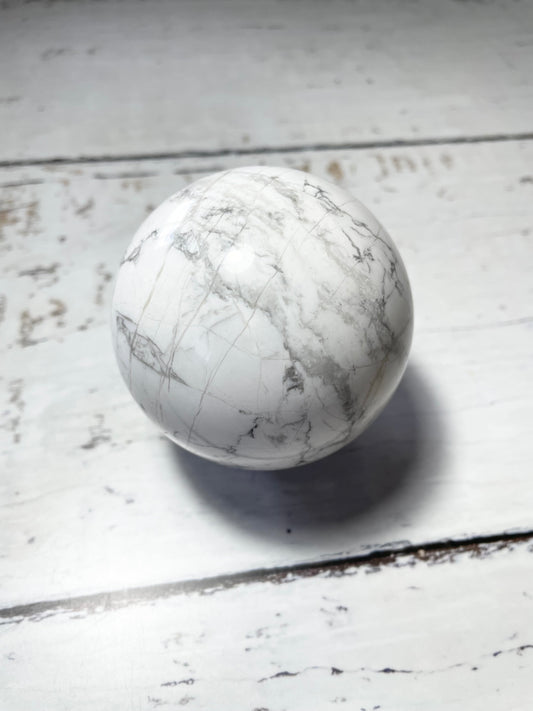 White Howlite Sphere includes holder
