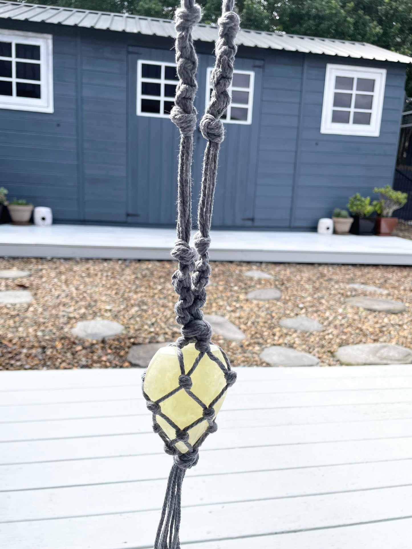 Made by Wayne Macrame Hanging - Citrine Dome