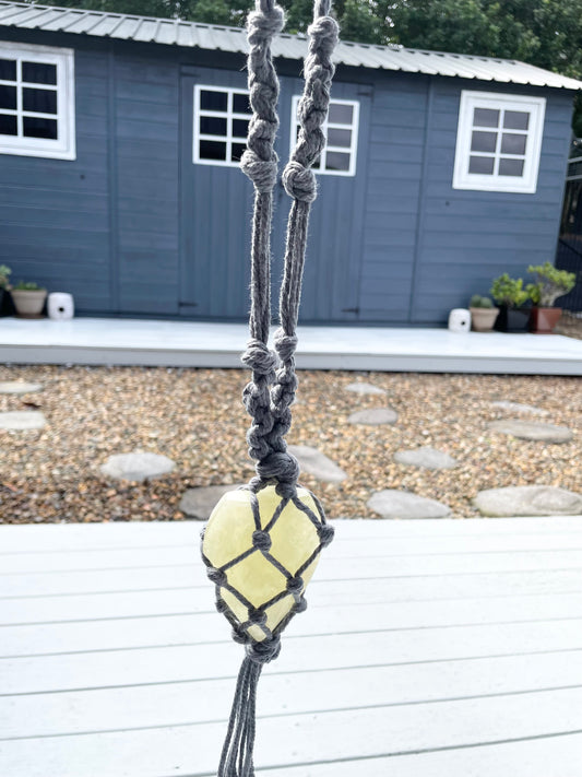 Made by Wayne Macrame Hanging - Citrine Dome
