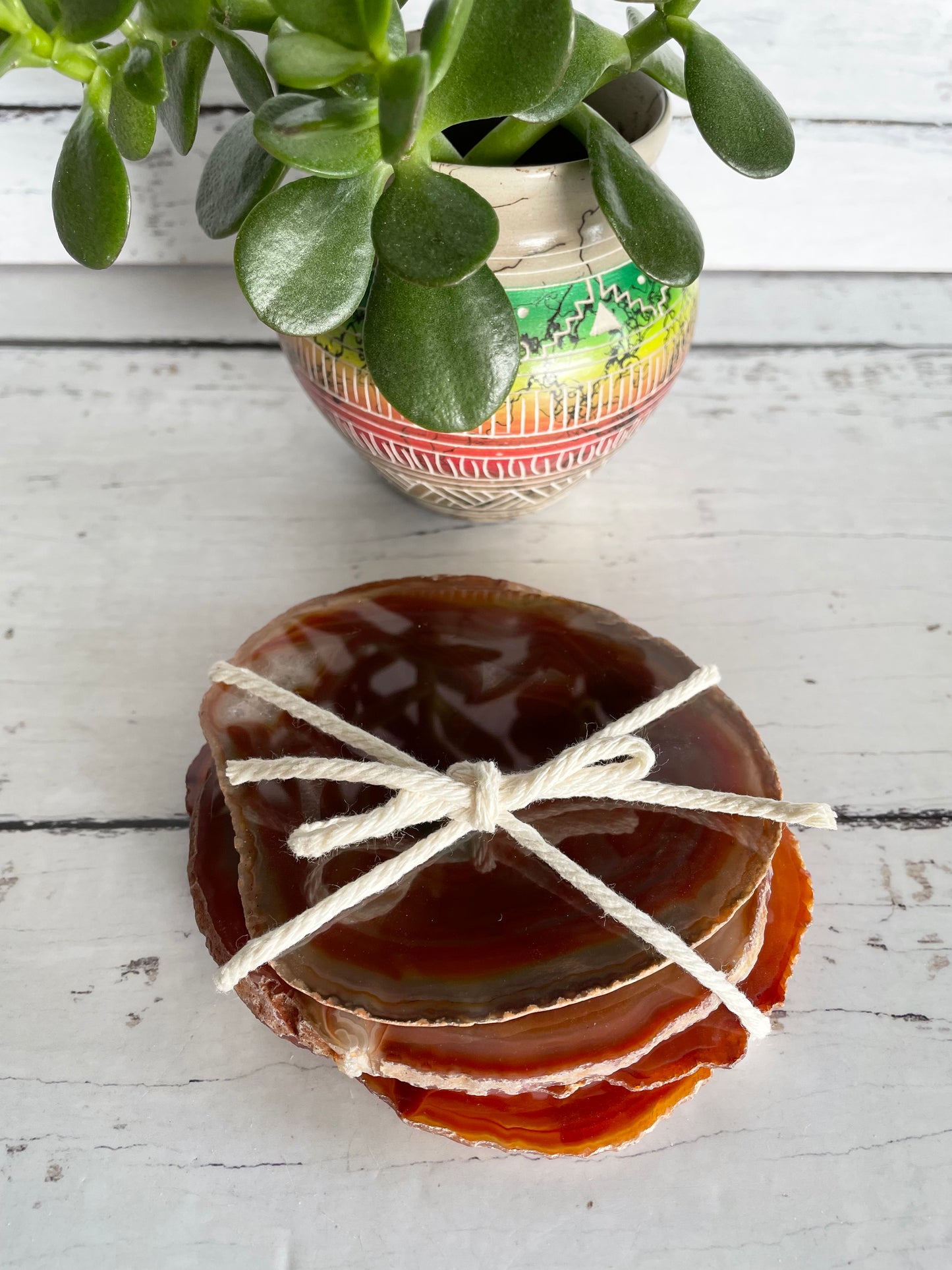 Agate Slice Coasters ~ Orange