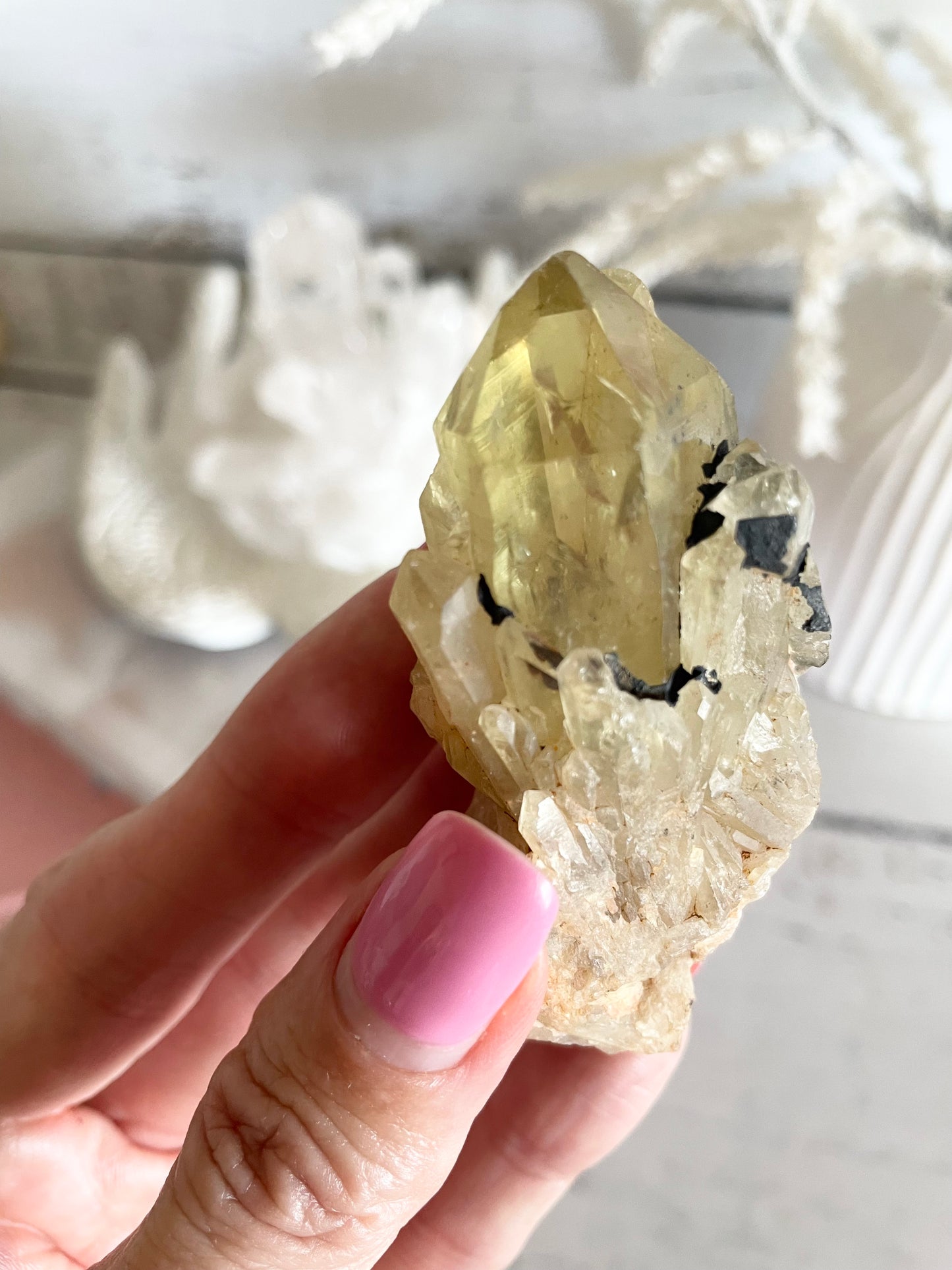Natural Pineapple Citrine Cluster Point