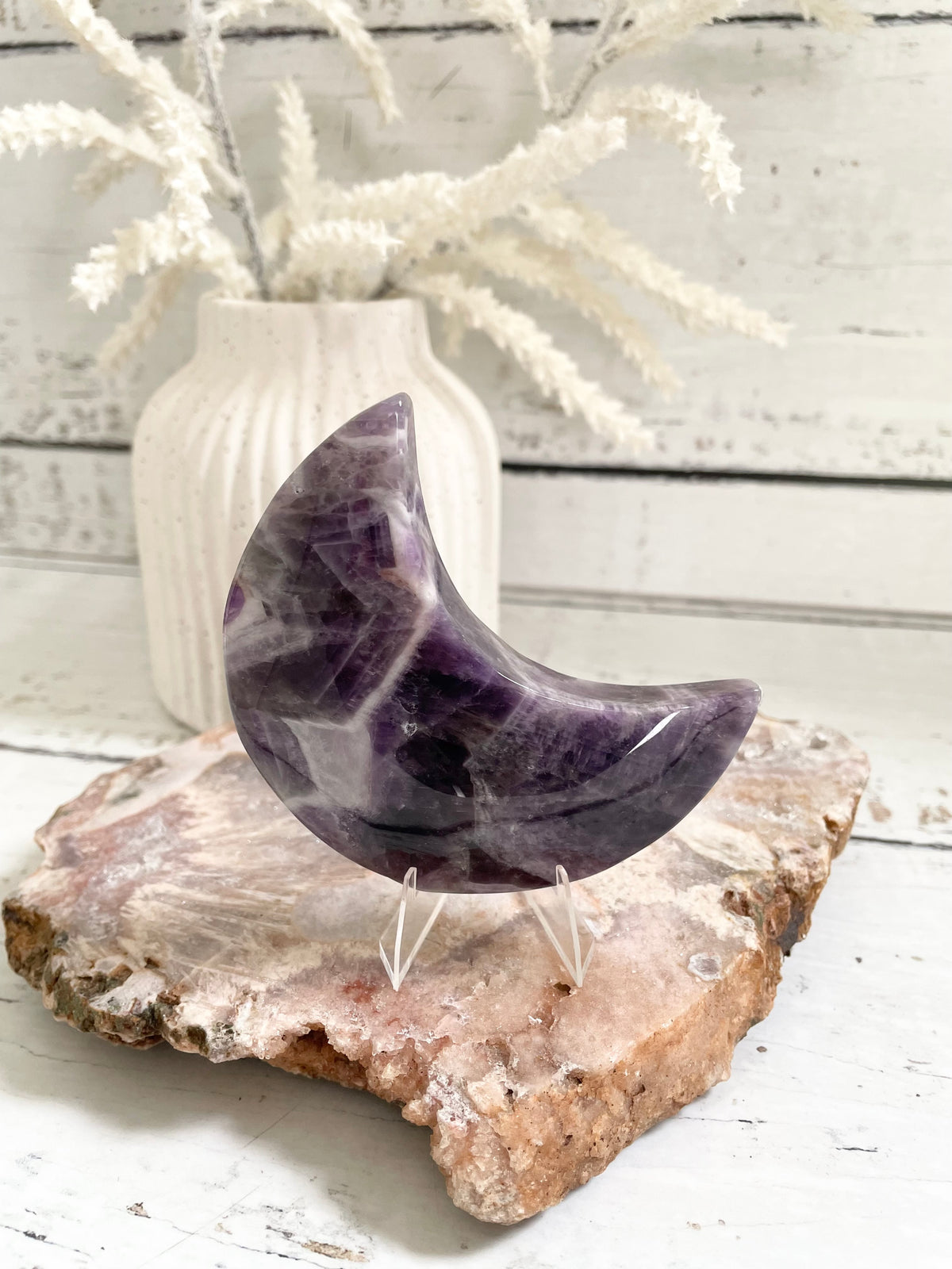 Chevron Amethyst Moon includes stand