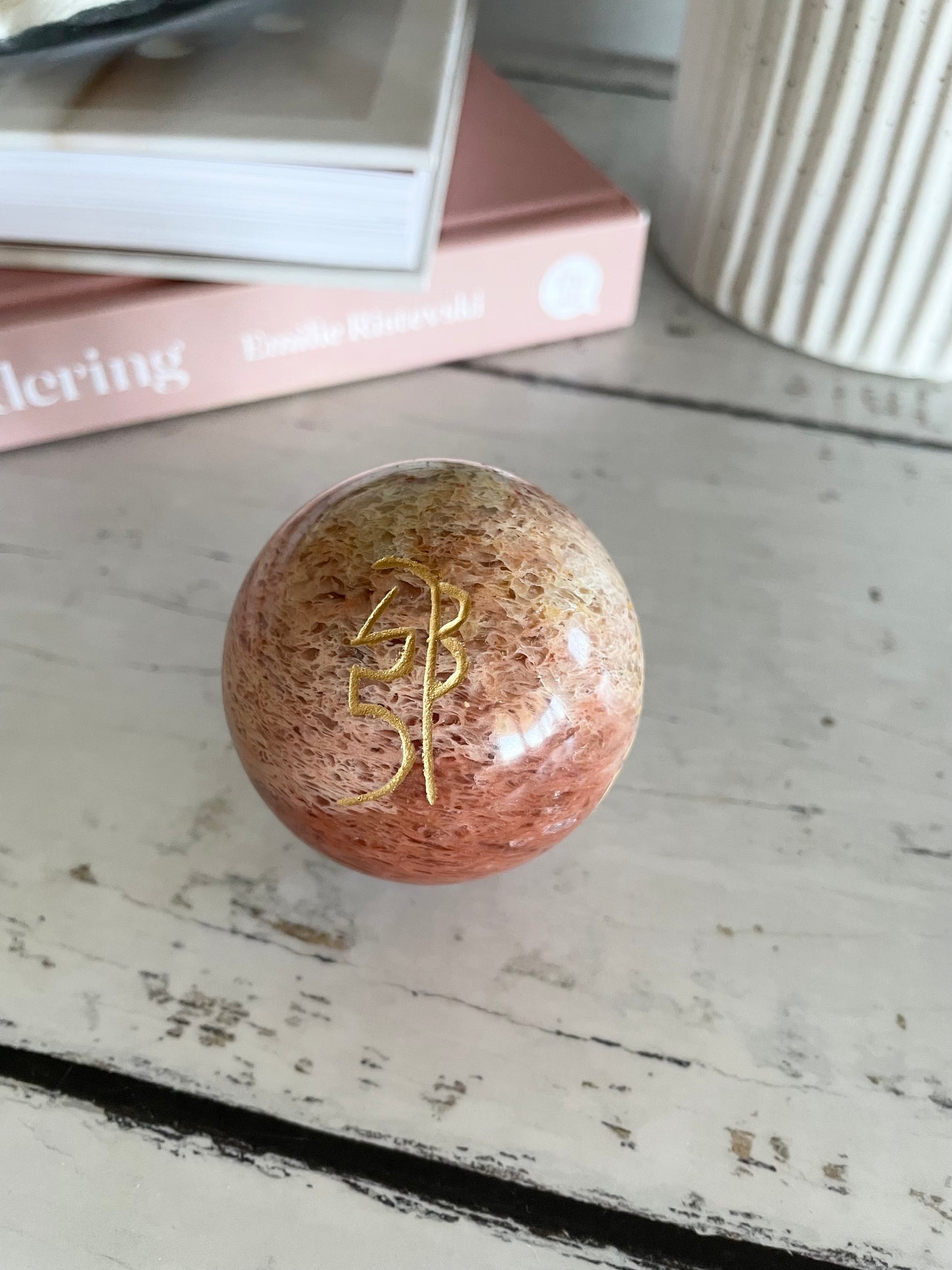 Red Aventurine Reiki Sphere Includes Holder