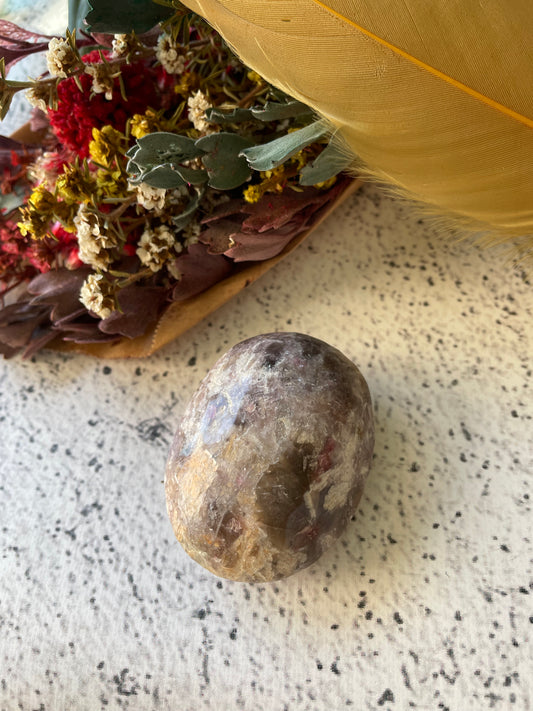 Rubellite Tourmaline Pillow Palm Stone