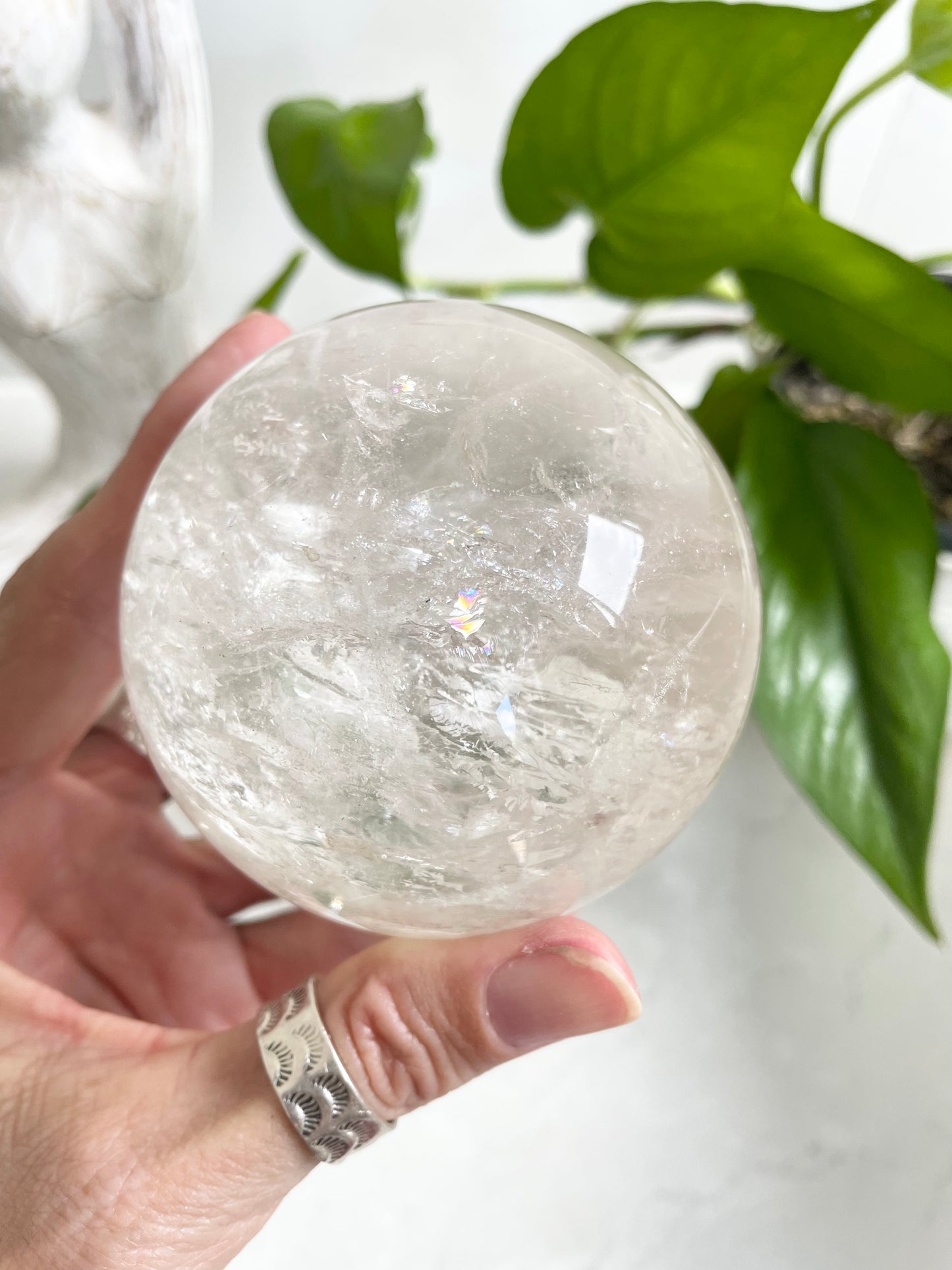 Clear Quartz Sphere includes holder