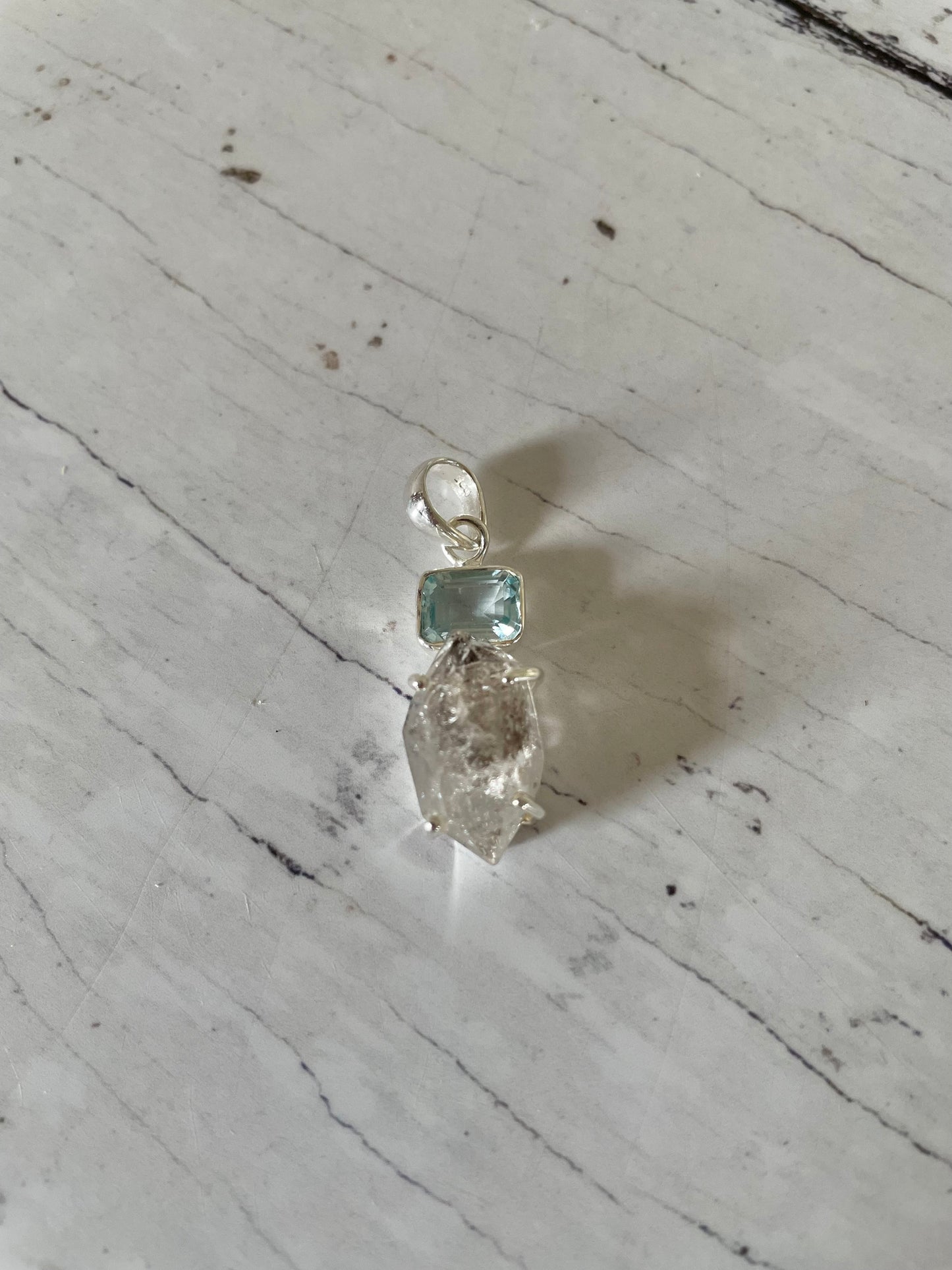 Herkimer & Topaz Pendant