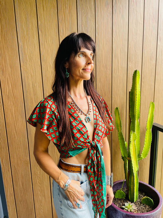 Upcycled Sari Top