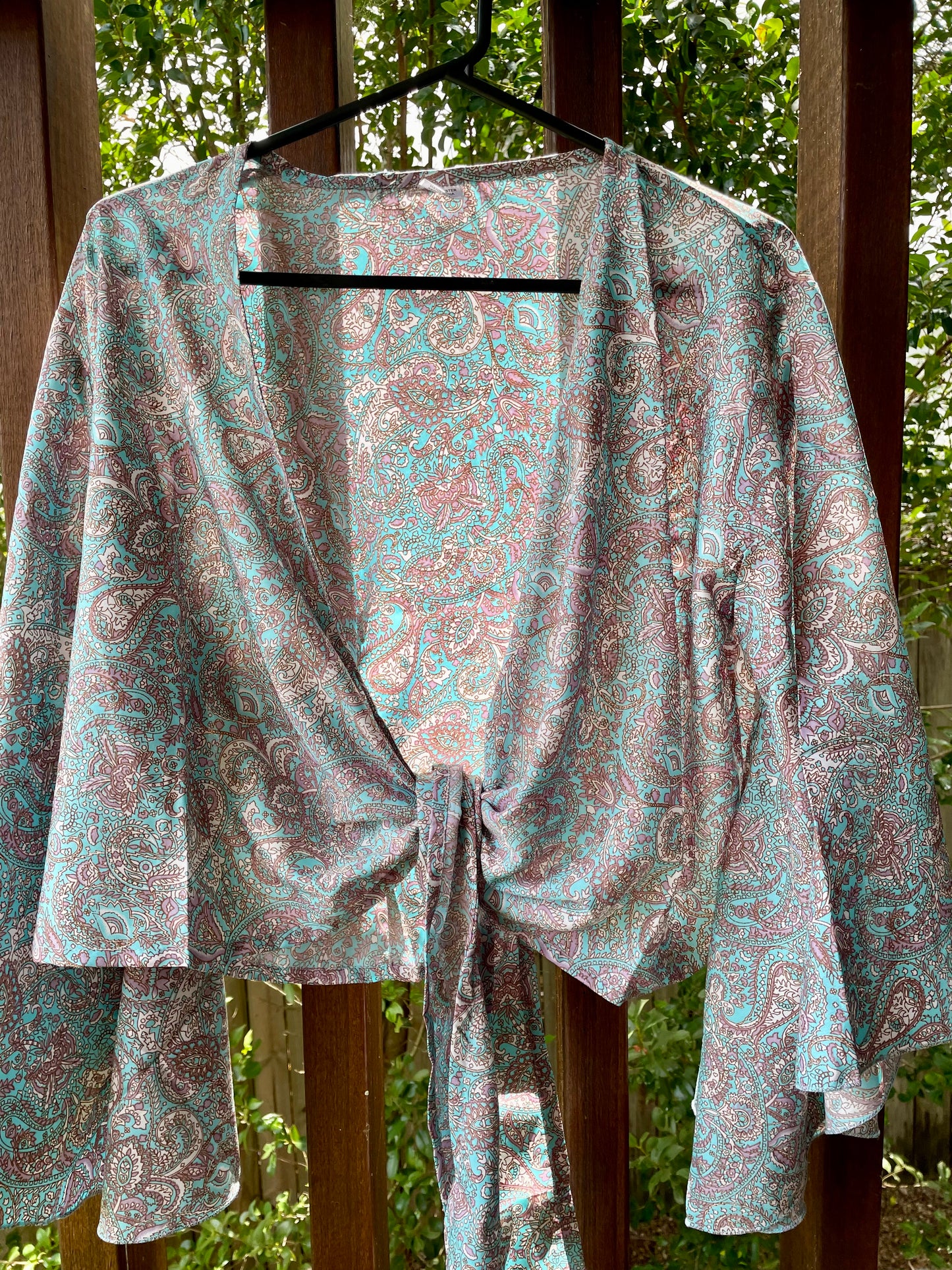 Upcycled Sari Top Long Sleeves