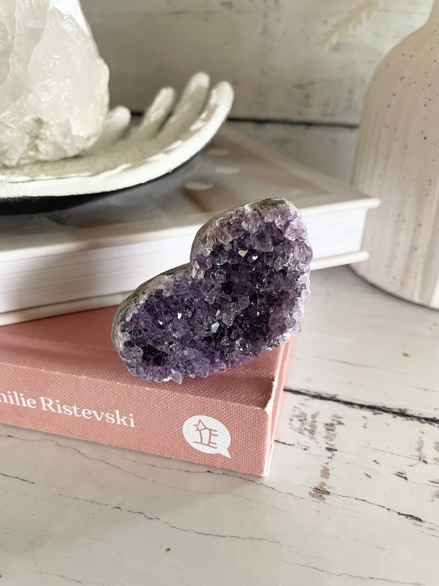 Amethyst Cluster Heart