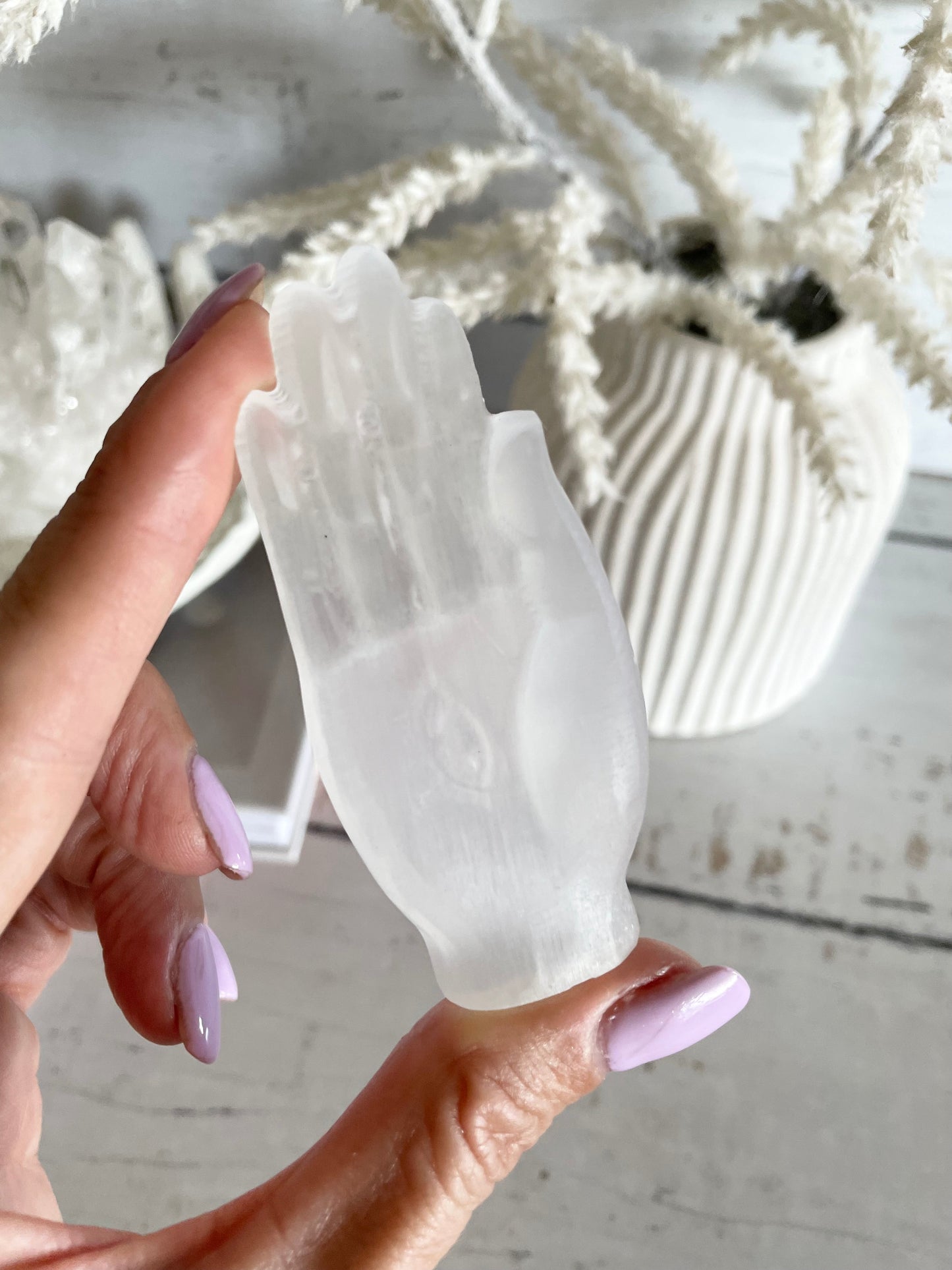 Selenite Hand Carving