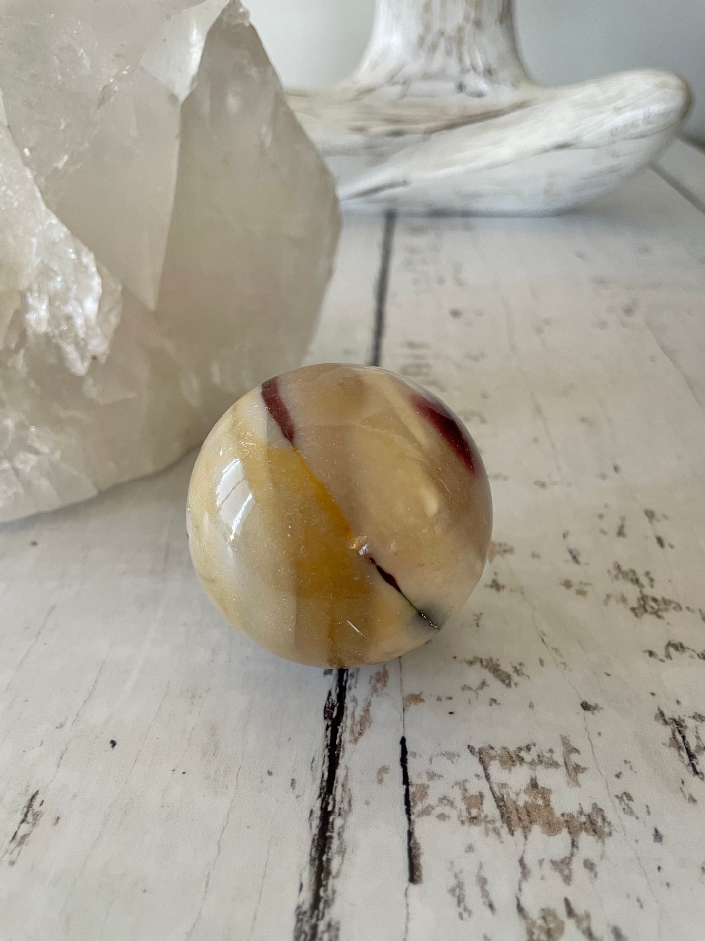 Mookaite Sphere Includes Wooden Holder