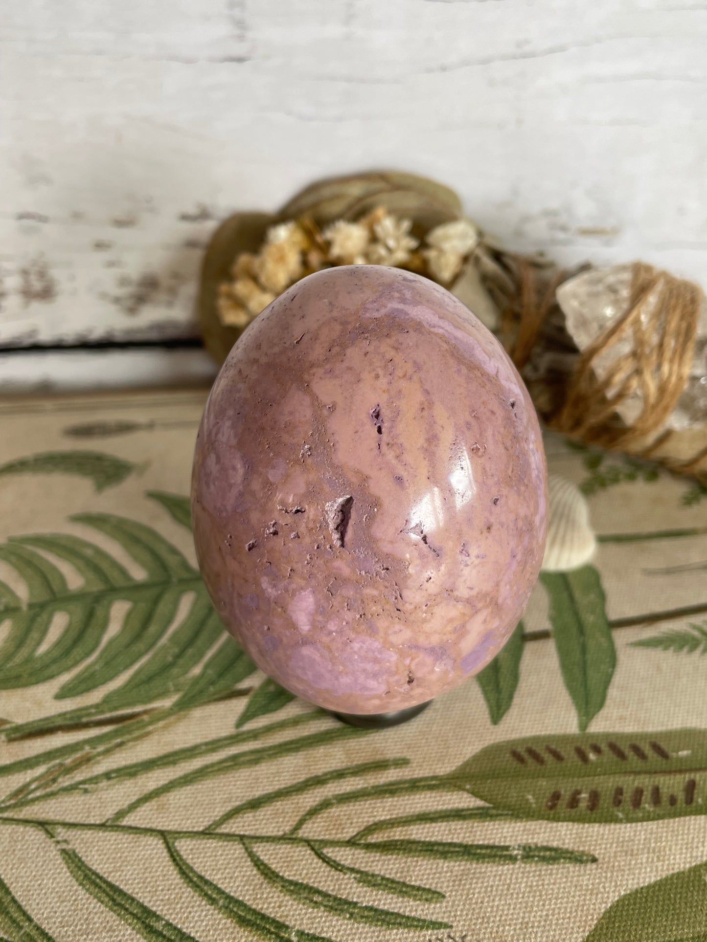 Phosphosiderite/Hope Stone Egg Includes Hematite Ring