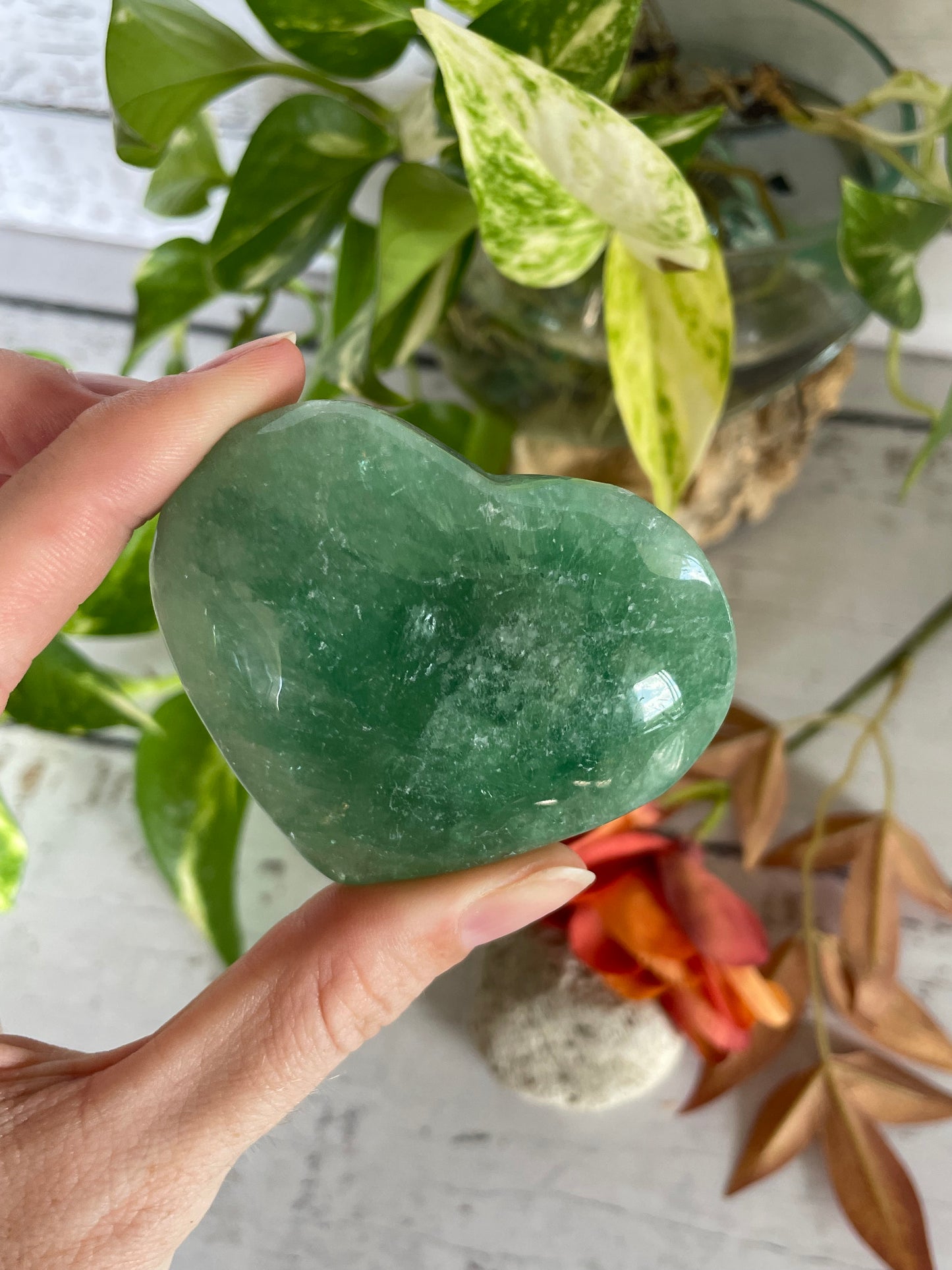 Green Fluorite Heart