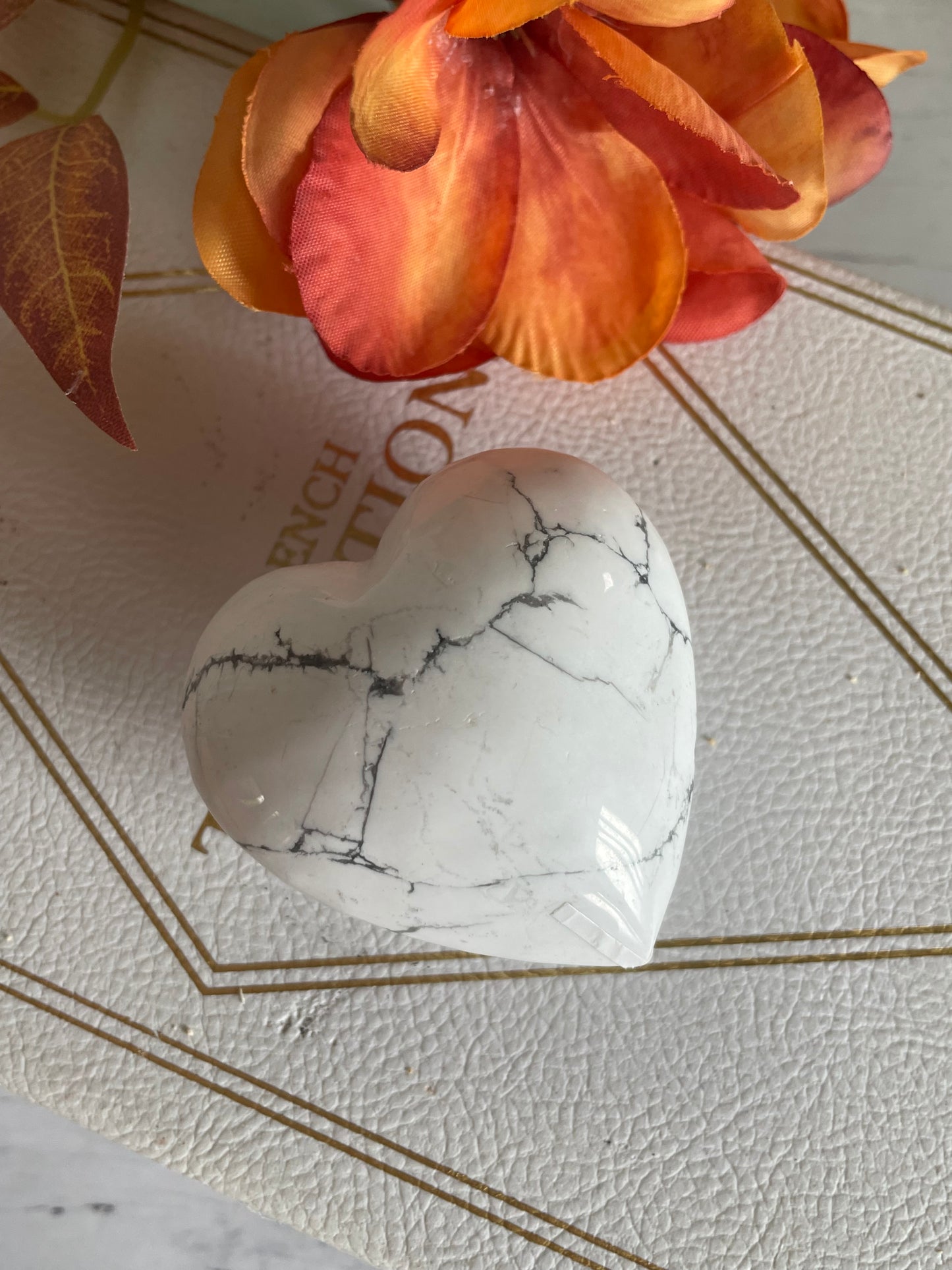 White Howlite Heart