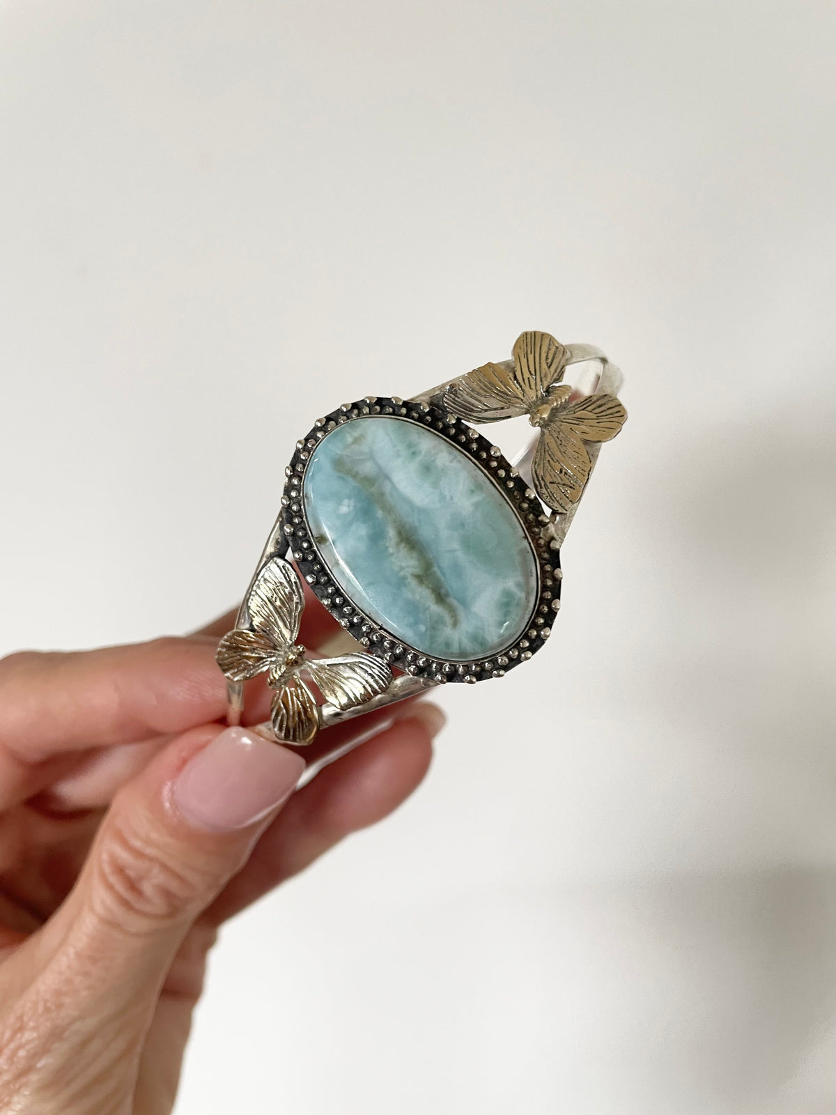 Larimar silver cuff