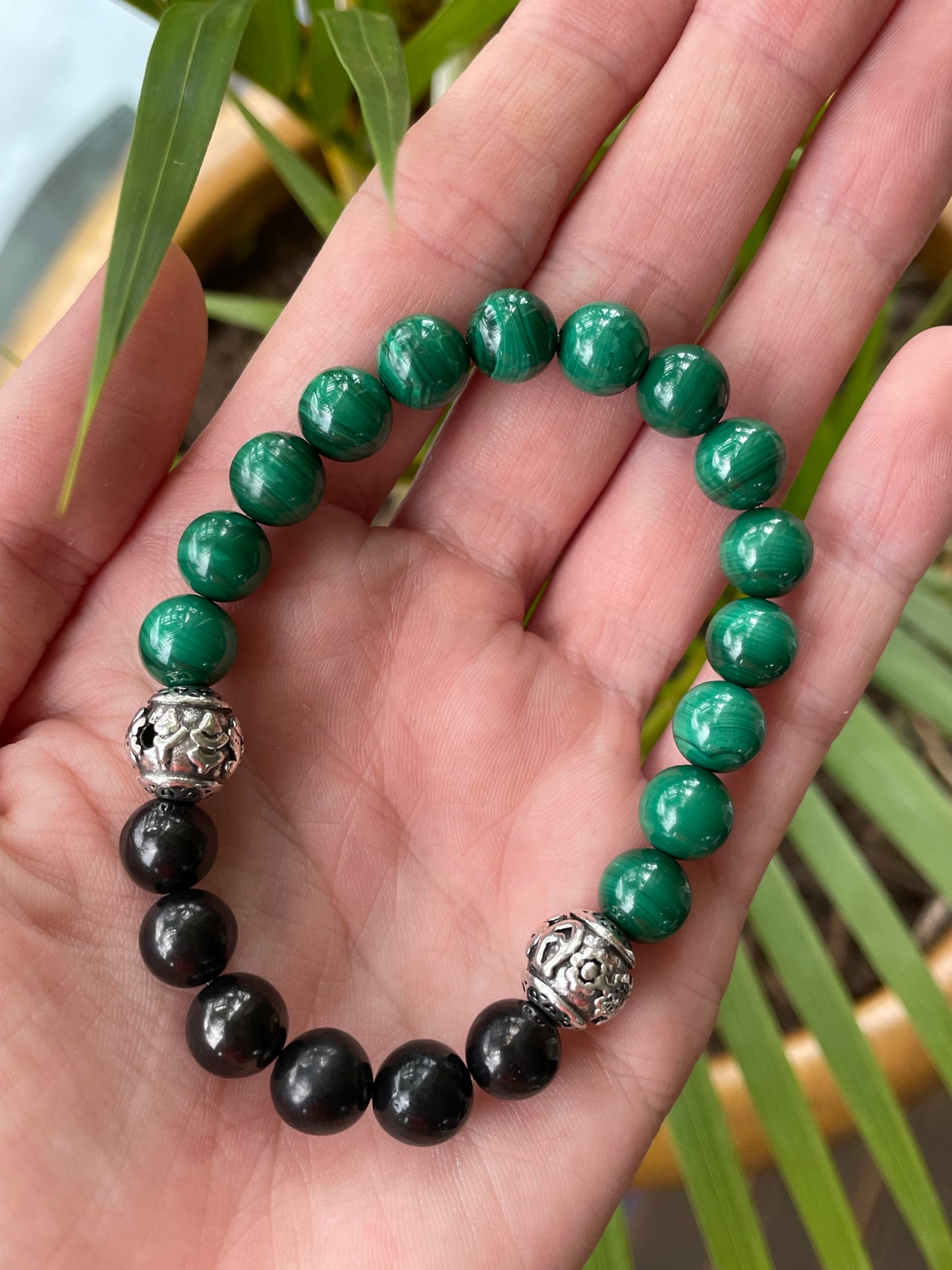 Shungite & Malachite Healing Bracelet ~ FOREST FAE