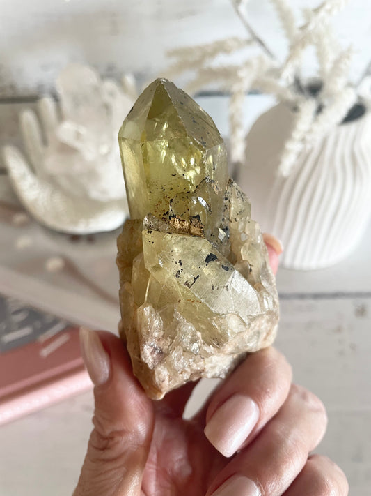 Natural Pineapple Citrine Cluster Point