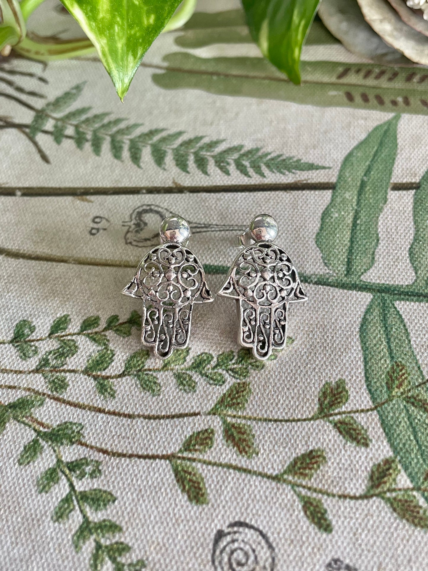 Hamsa Hands ~ Silver Studs