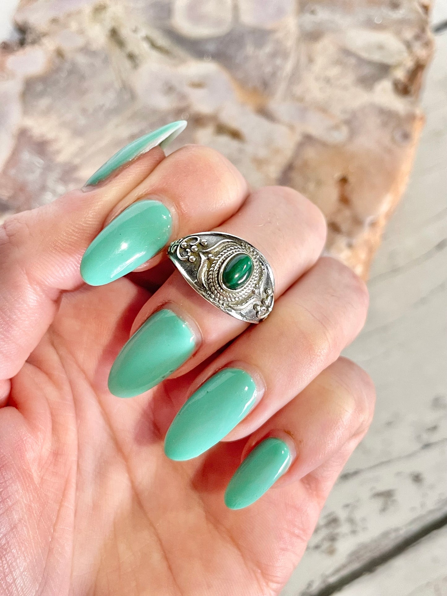 Malachite Ring ~ size 8