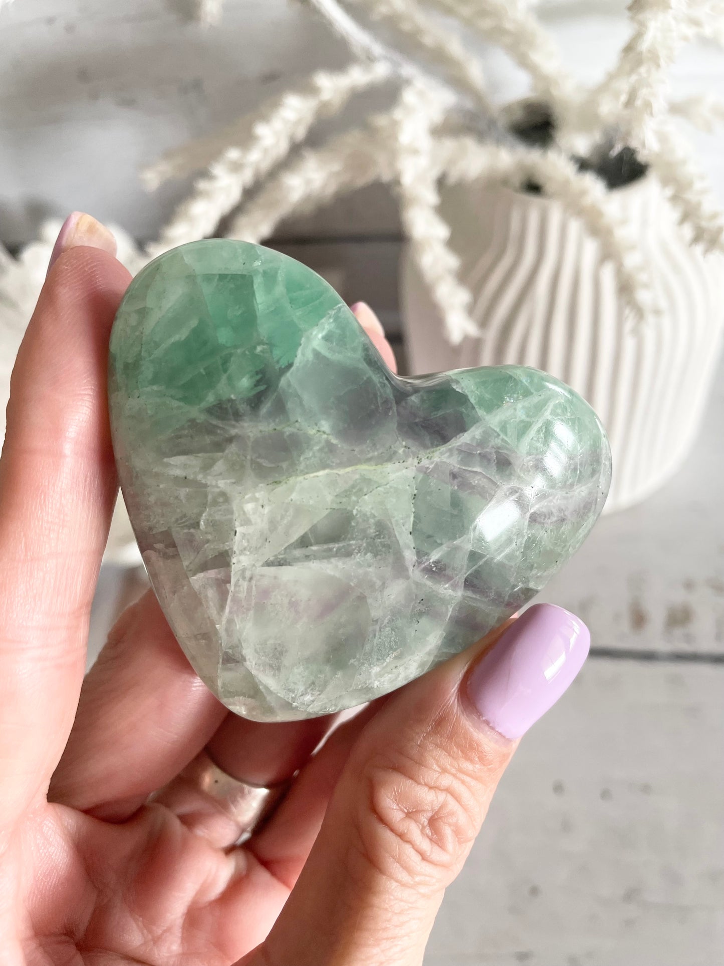 Rainbow Fluorite Heart