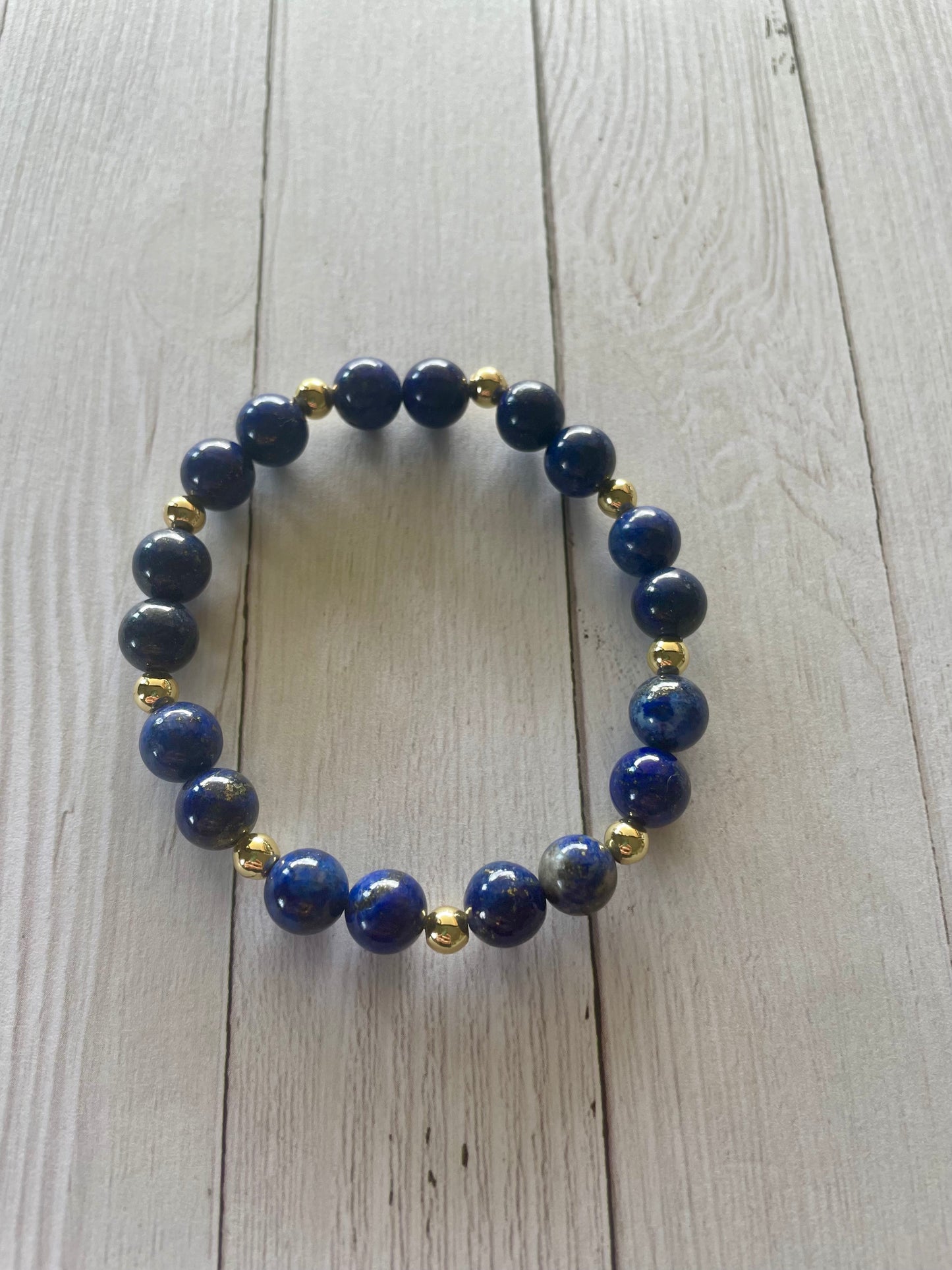 Lapis Lazuli 18K Gold healing Bracelet