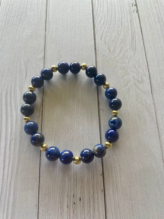 Lapis Lazuli 18K Gold healing Bracelet