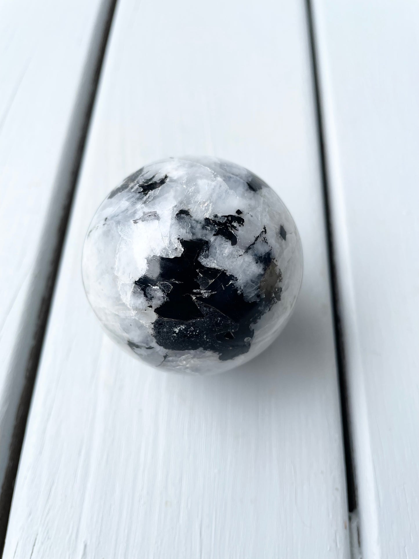 Rainbow Moonstone Sphere includes holder