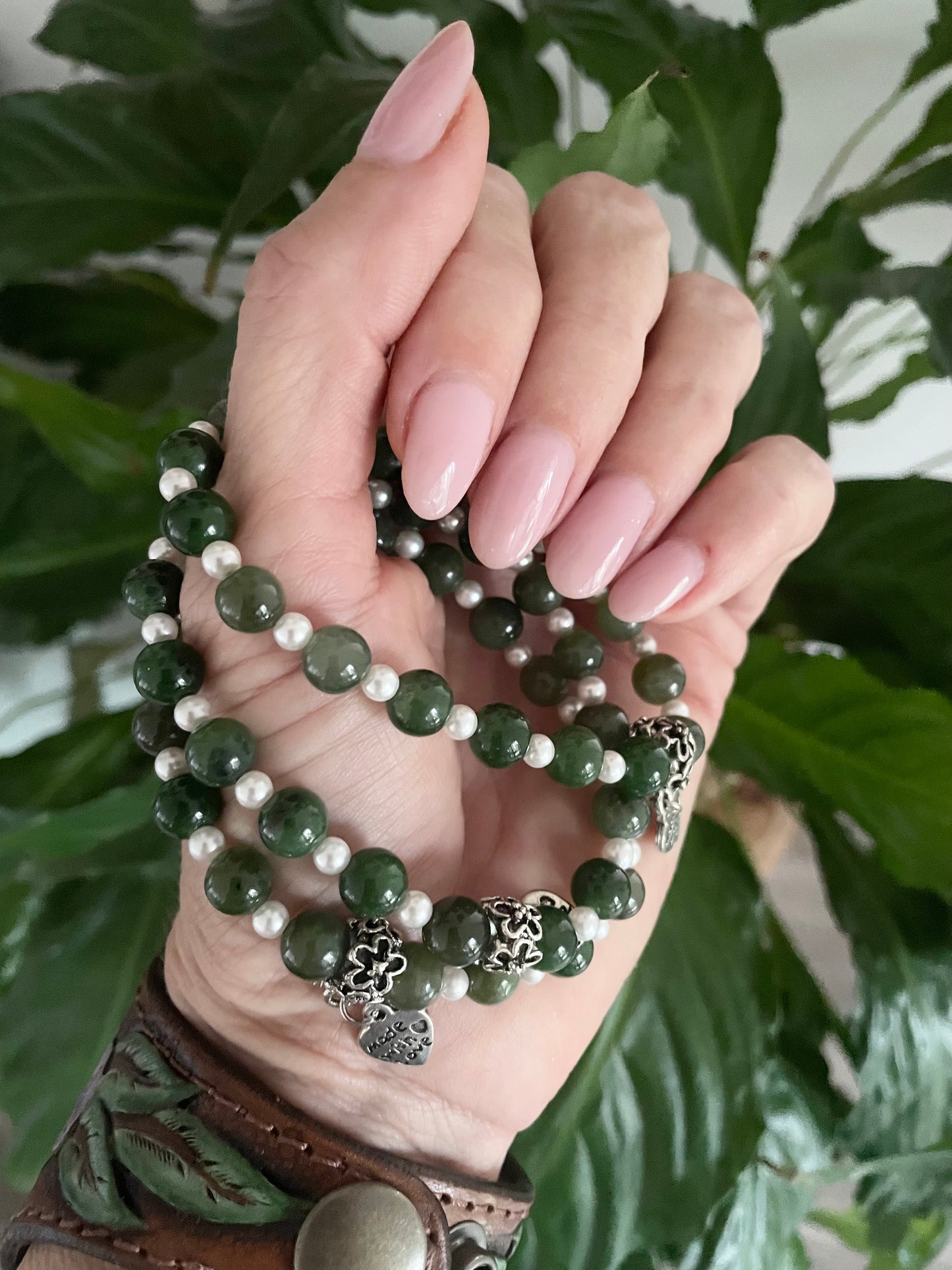 Canadian Jade & Pearl ~ Healing Bracelet