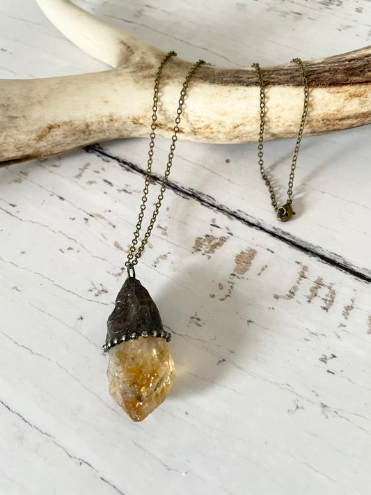 Citrine Copper Necklace ~ 5