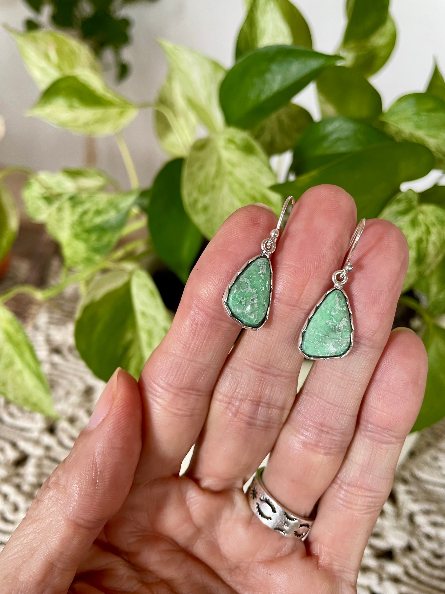 Variscite Silver Dangles