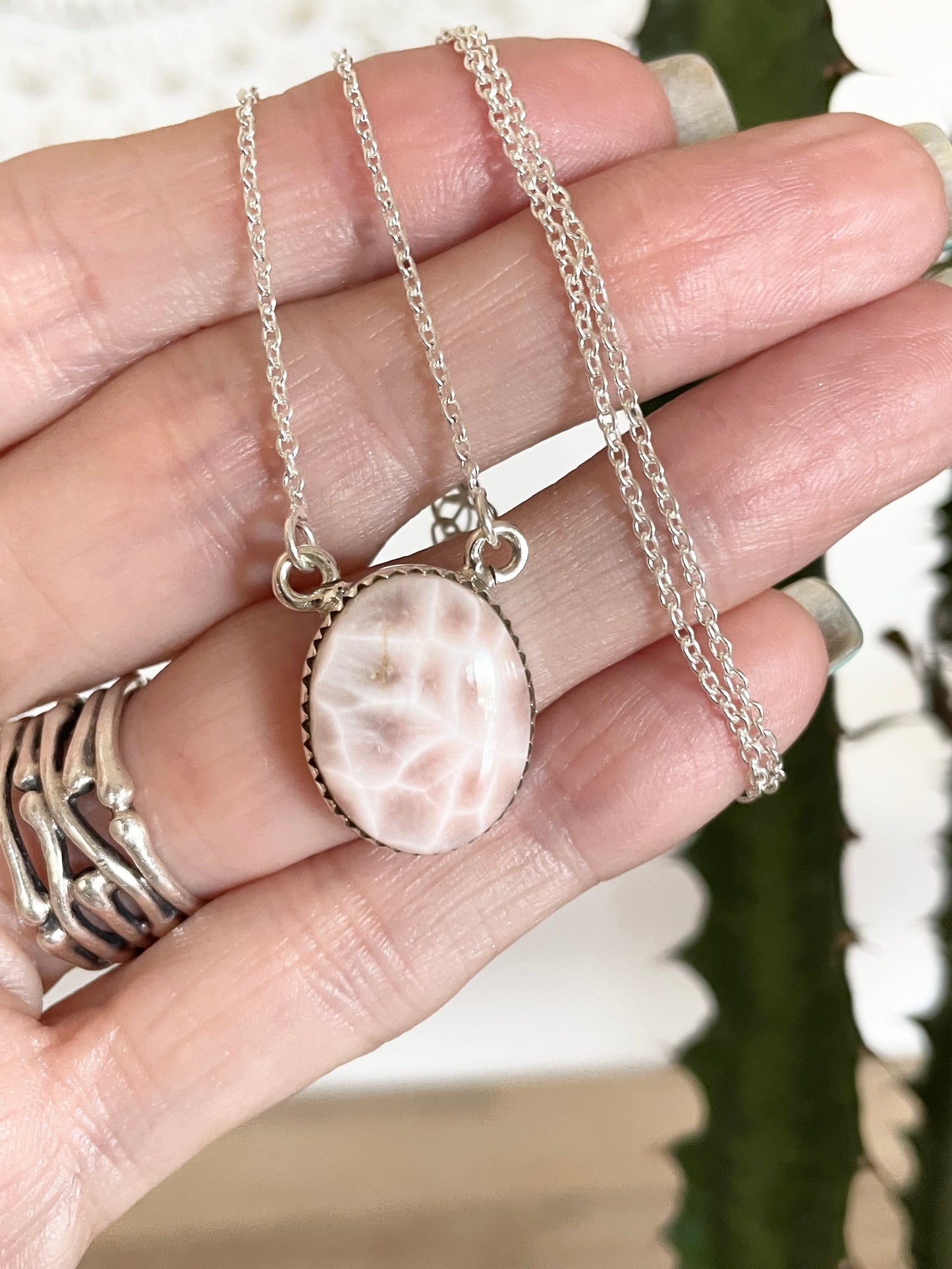 Pink Natrolite Necklace