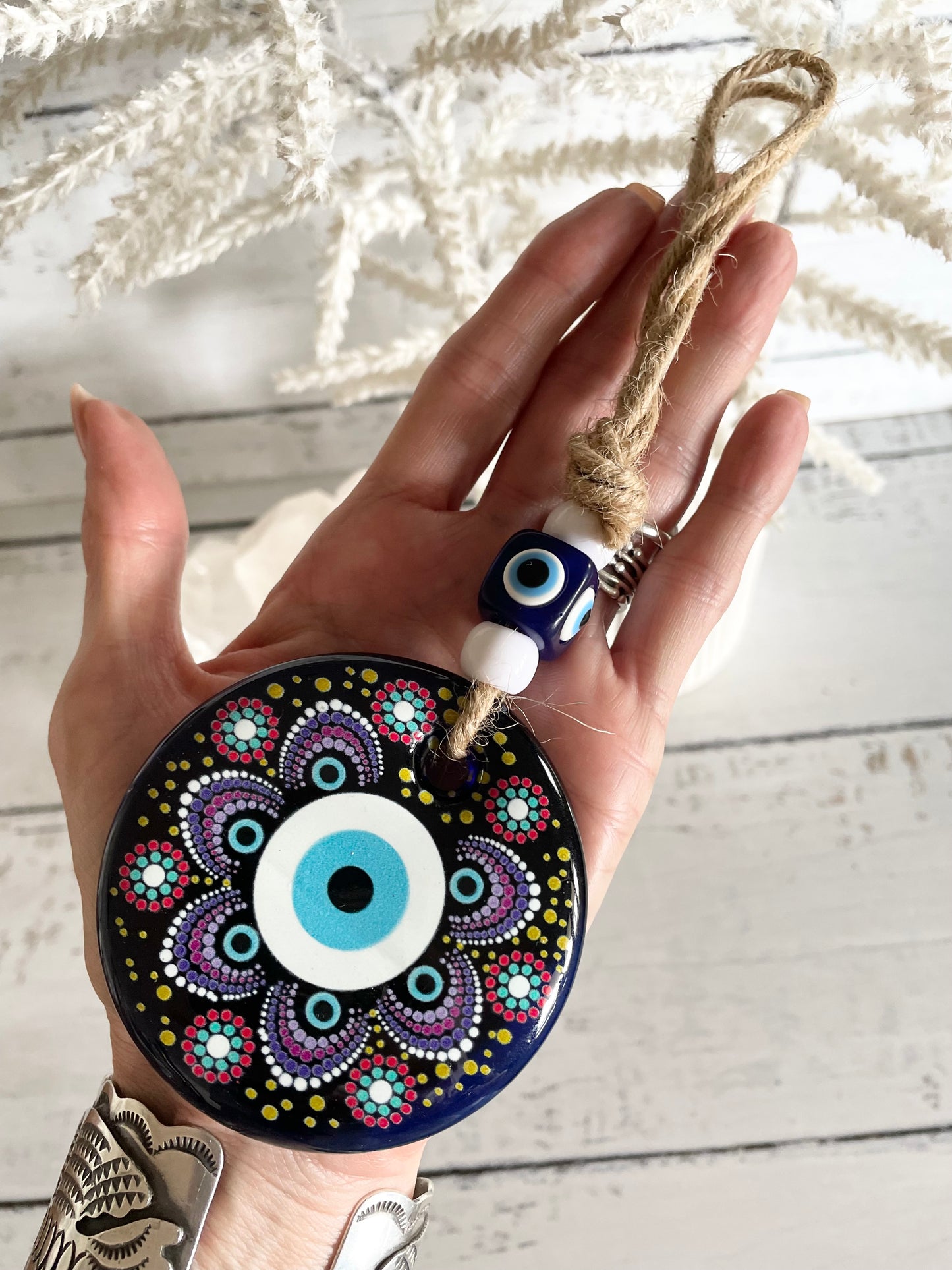 Evil Eye Hanging ~ mandala style