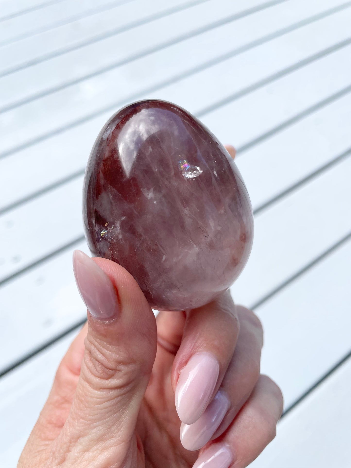 Fire Quartz Egg with holder