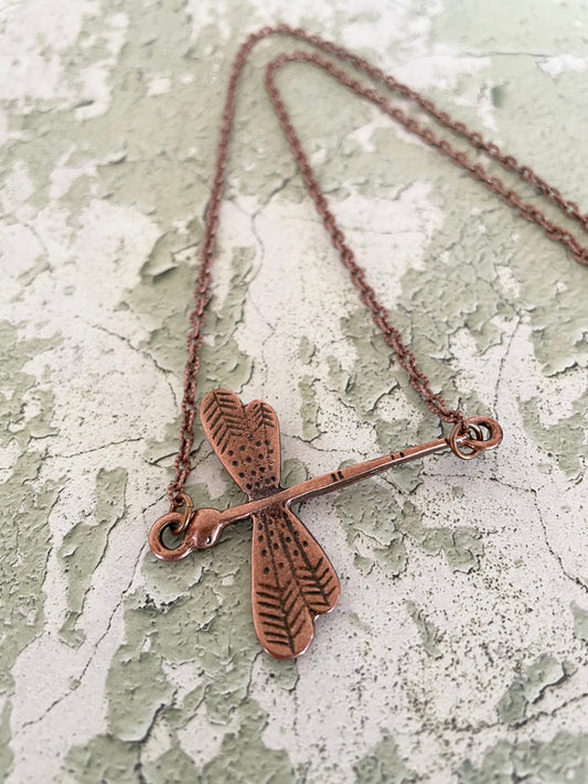 Copper Necklace ~ Mystic Dragonfly