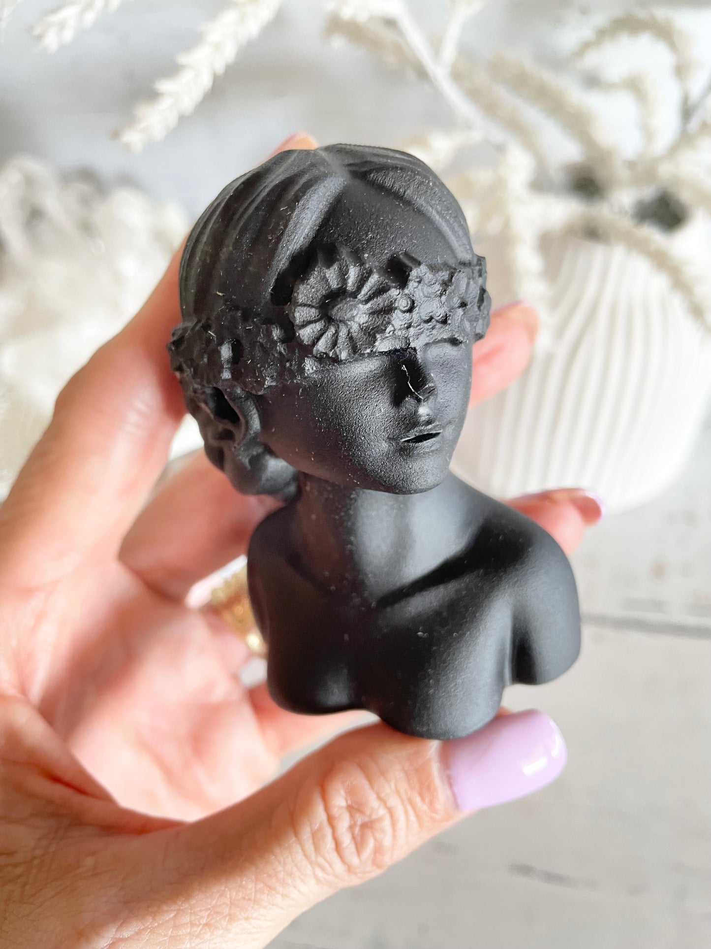 Black Obsidian Floral Goddess