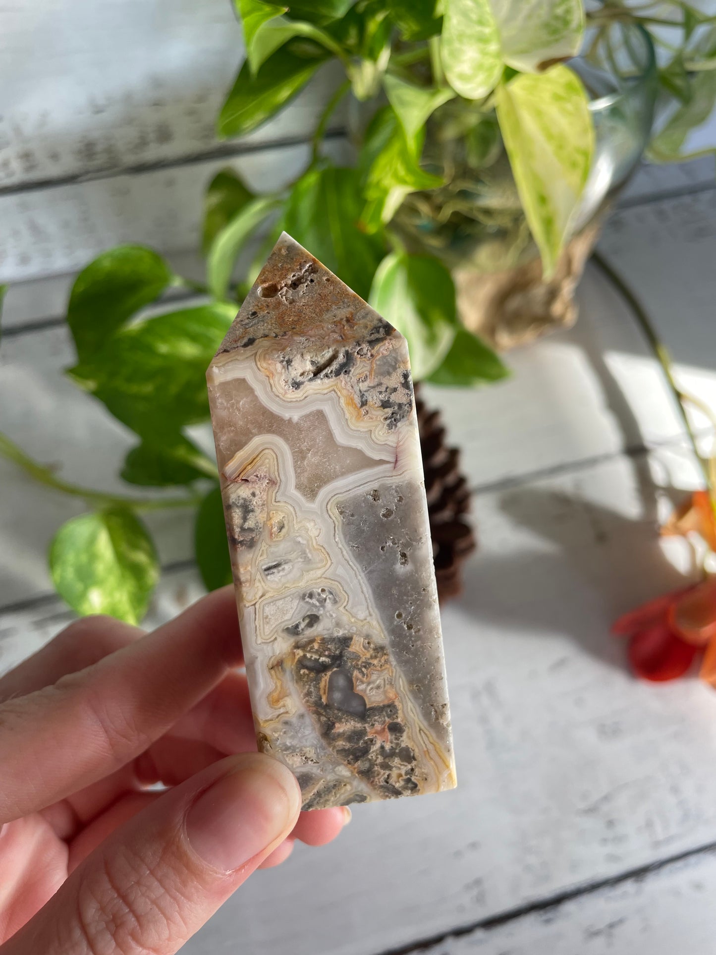 Crazy Lace Agate Obelisk