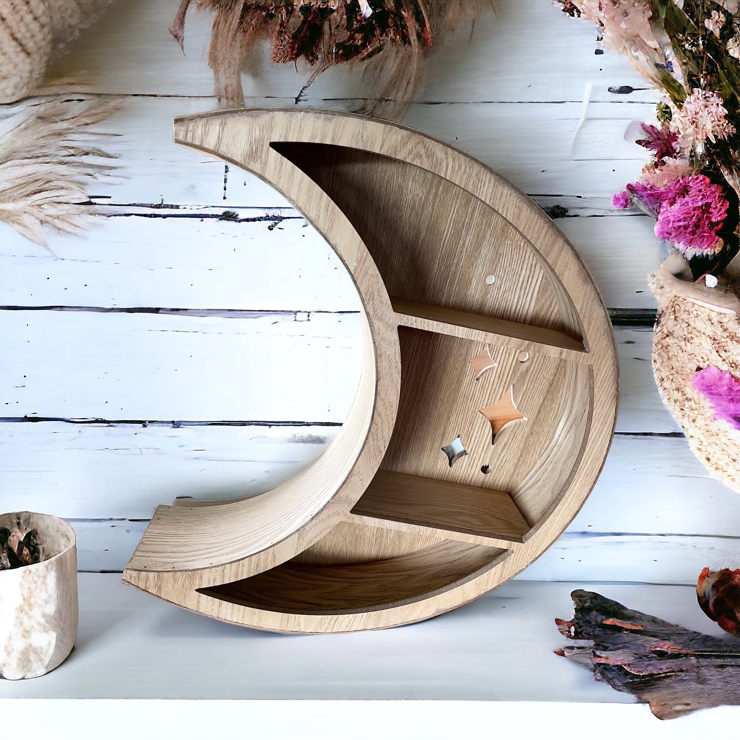 Rustic Wooden Crescent Moon ~ Natural wood