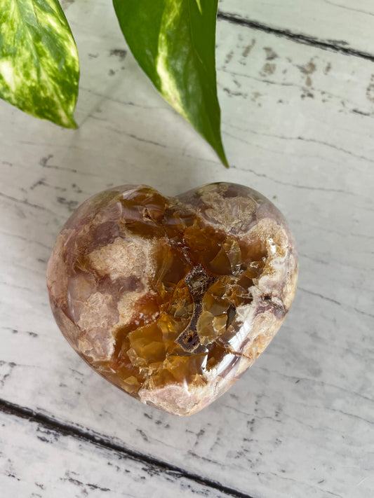 Flower Agate Heart