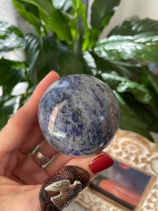 Sodalite Sphere Includes  Holder