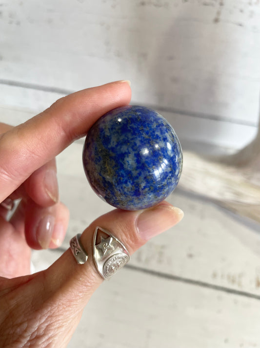 Lapis Lazuli Sphere includes wooden holder