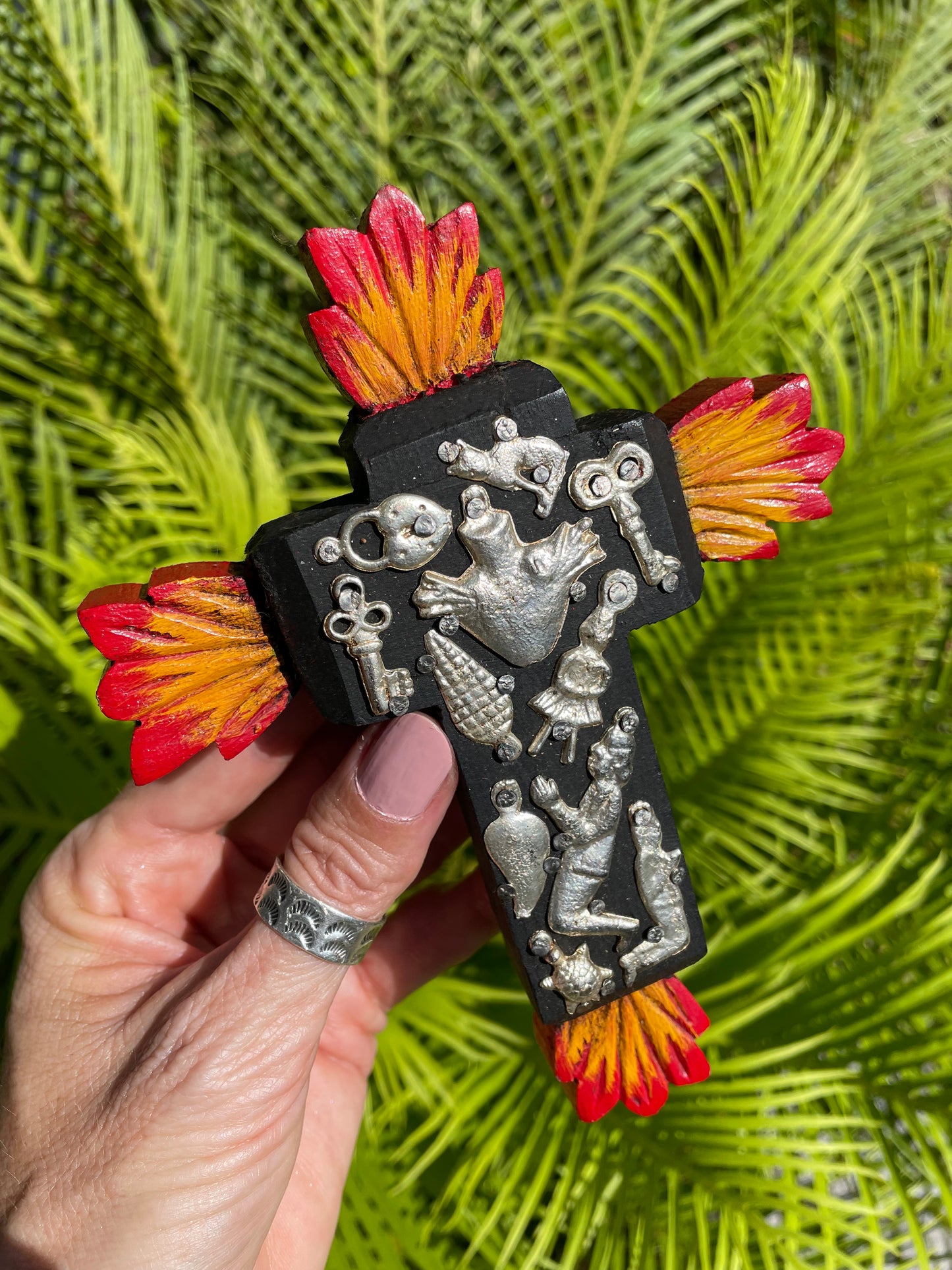 Mexican Wooden Folk Art ~ Milagro Cross