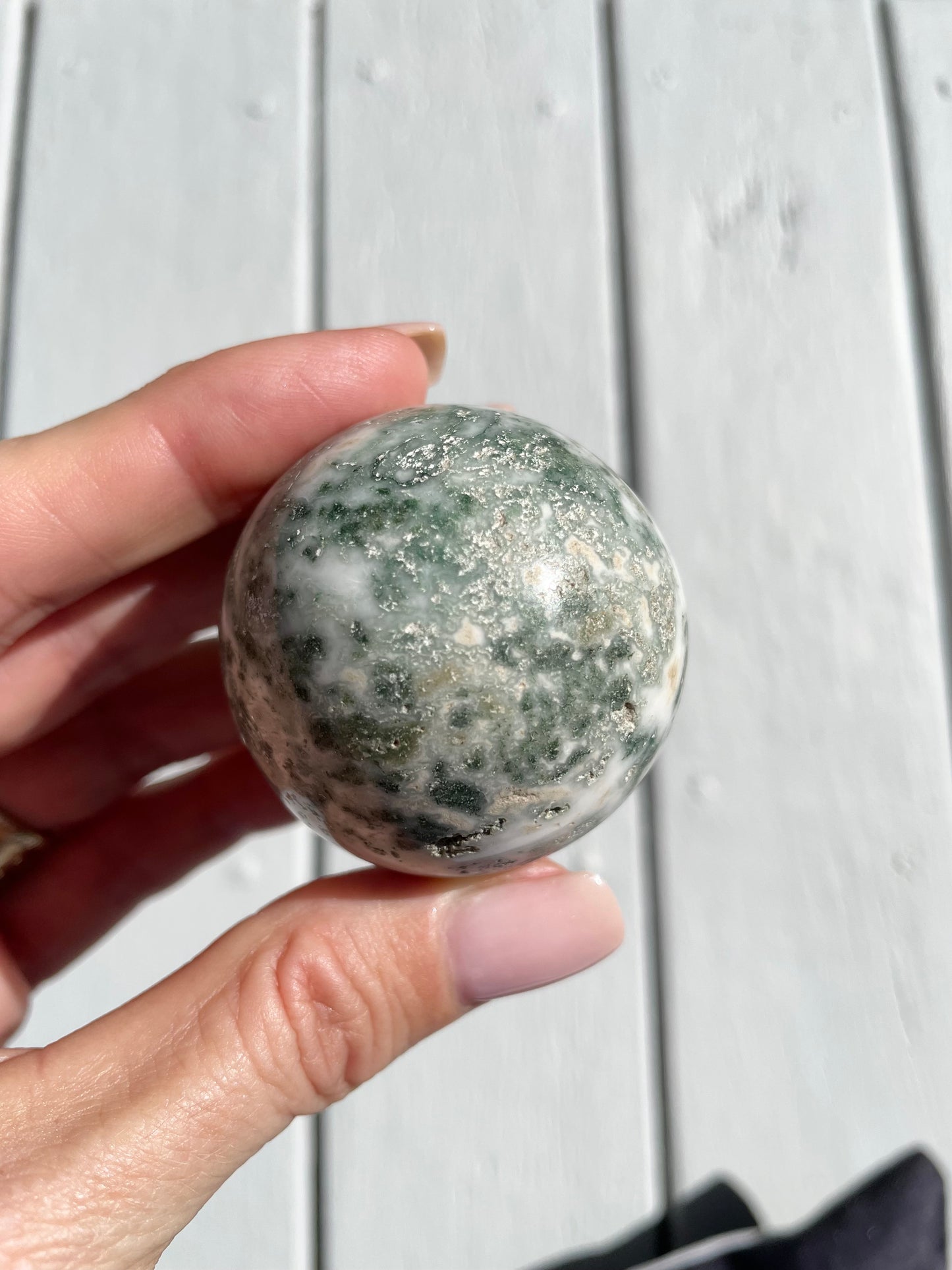 Tree Agate Sphere Includes Holder