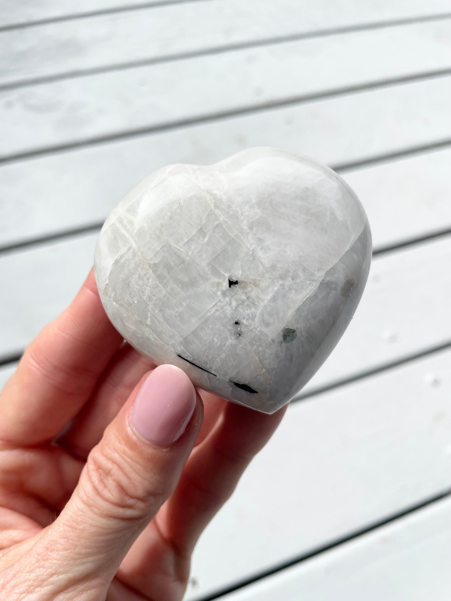 Rainbow Moonstone Heart