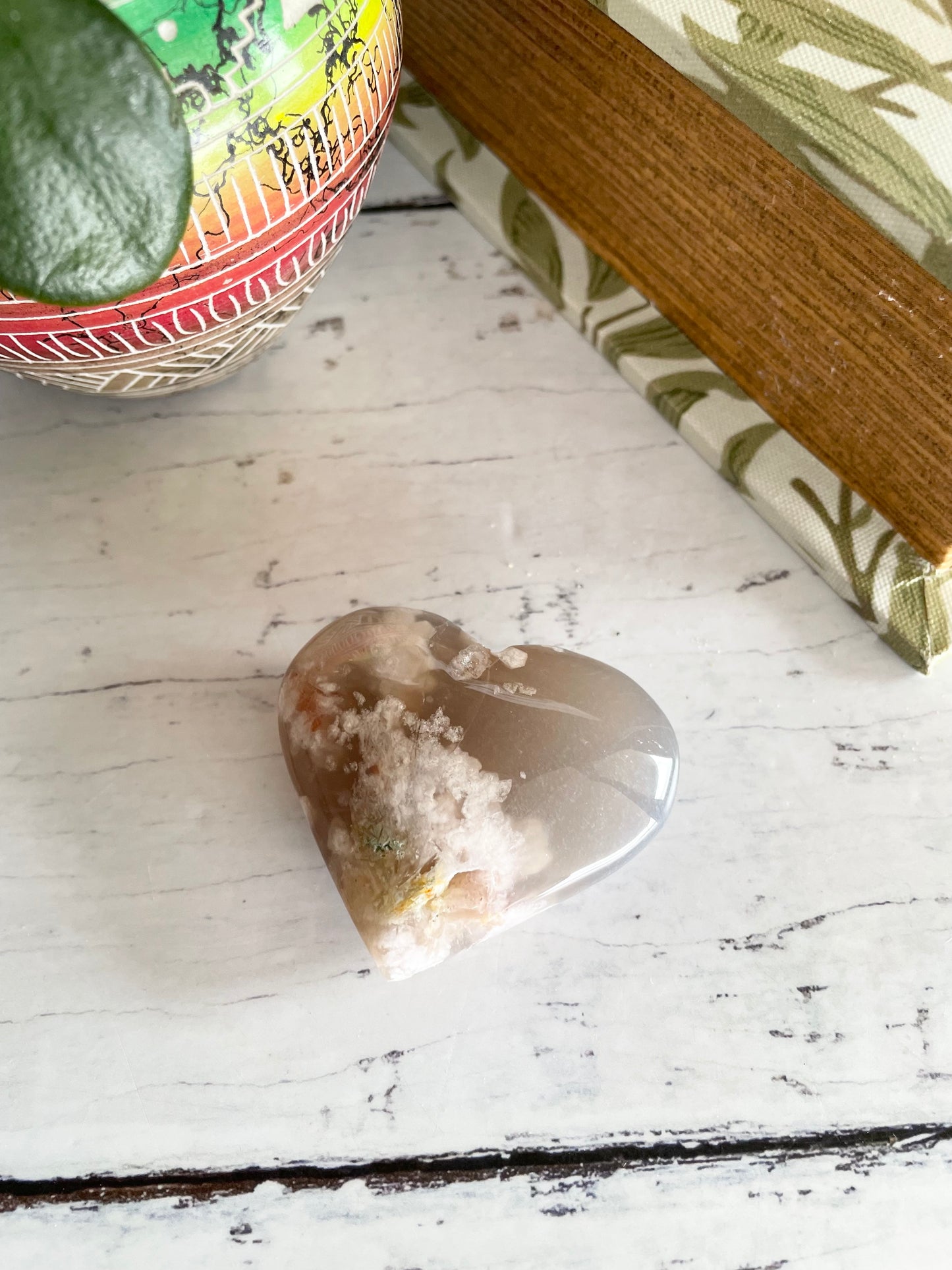 Flower Agate Heart