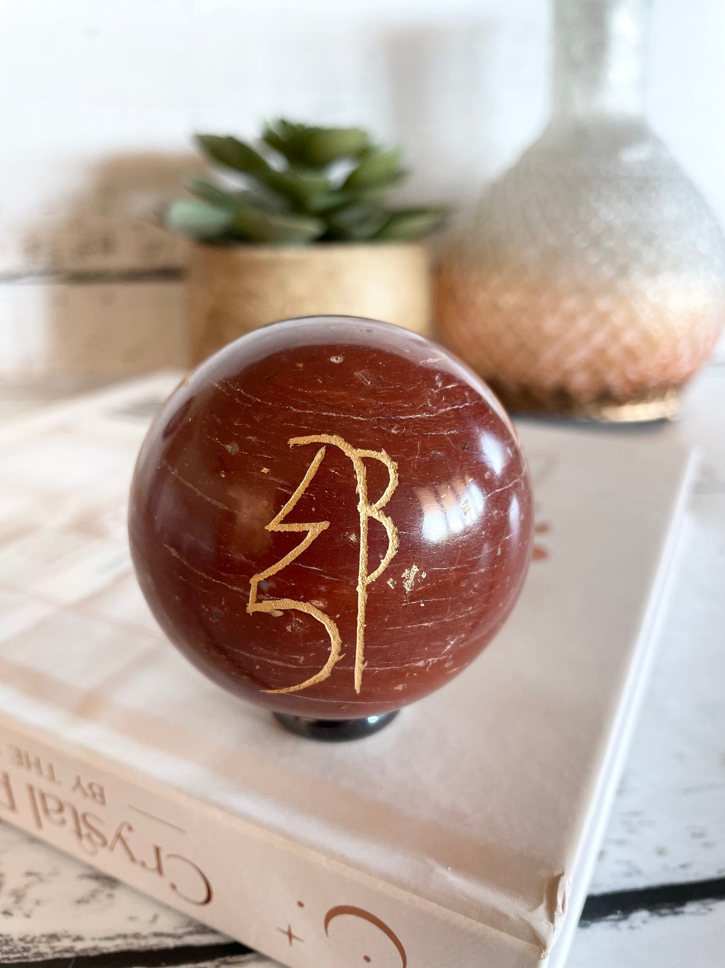 Red Jasper Reiki Sphere Includes Holder
