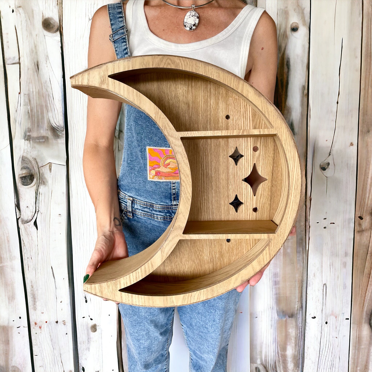 Rustic Wooden Crescent Moon ~ Natural wood