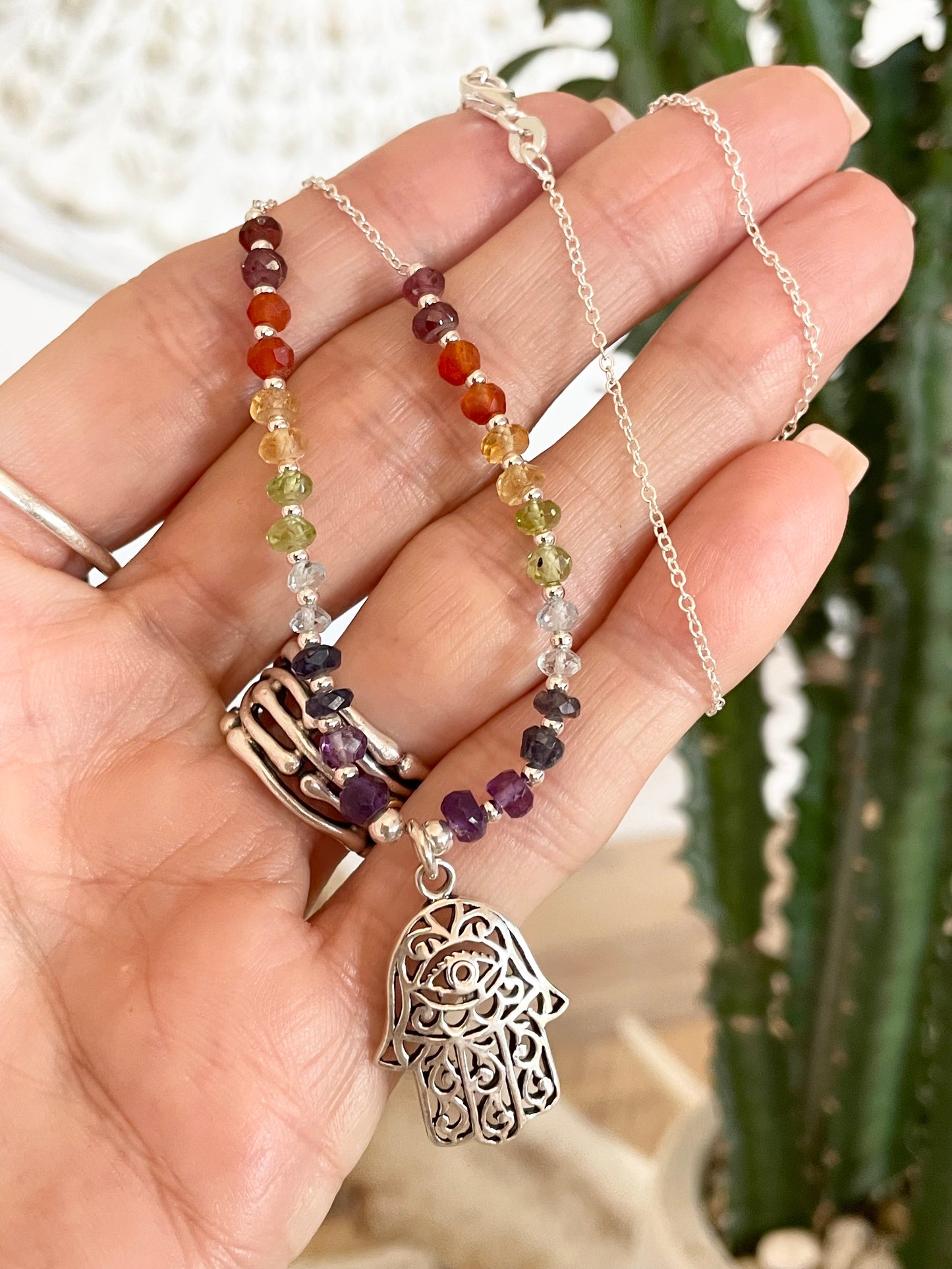 Hamsa Chakra Necklace