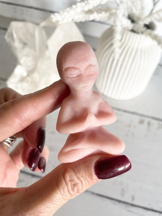 Meditating Alien ~ Pink Opal