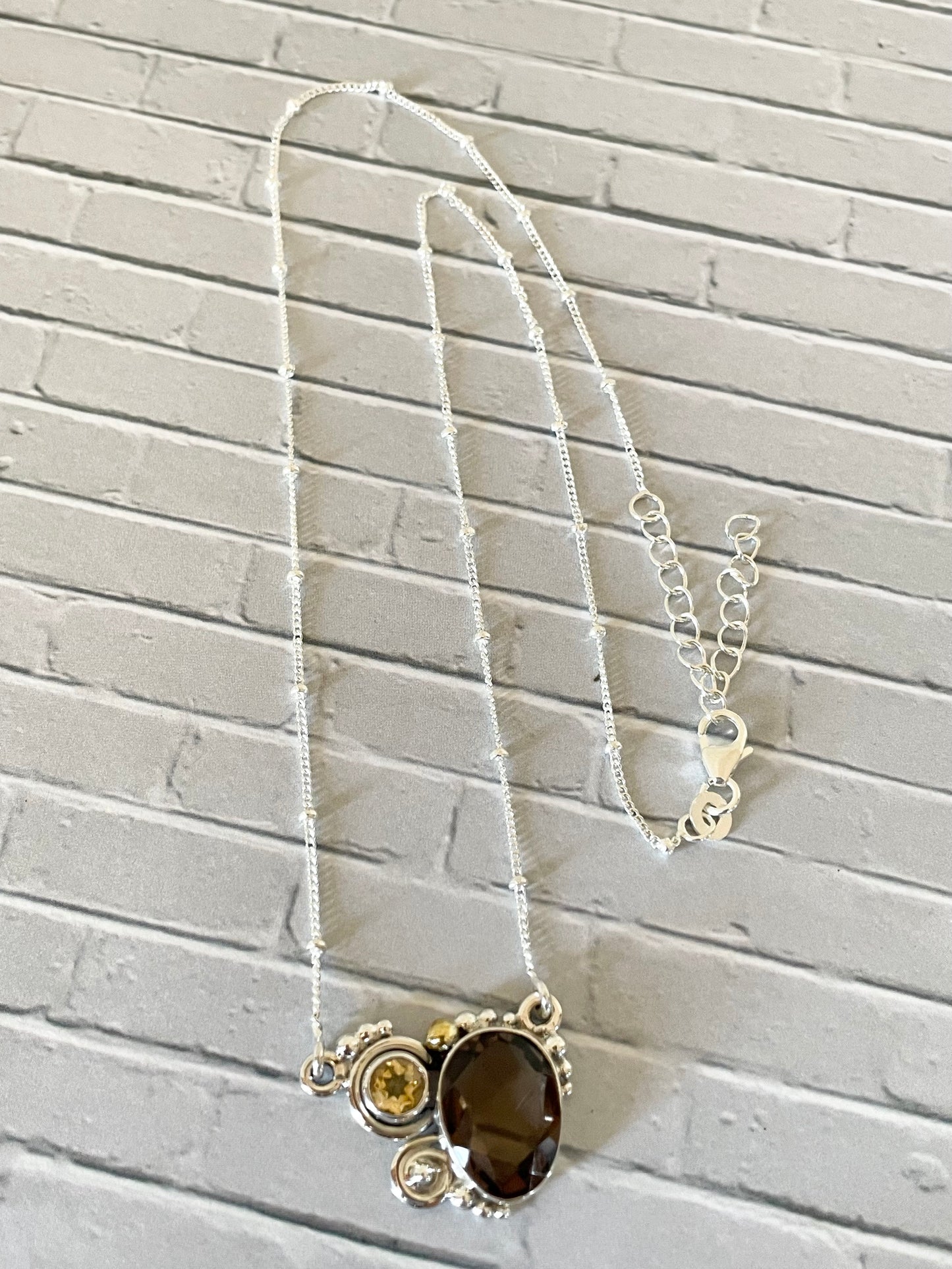 Smoky Quartz & Citrine Necklace